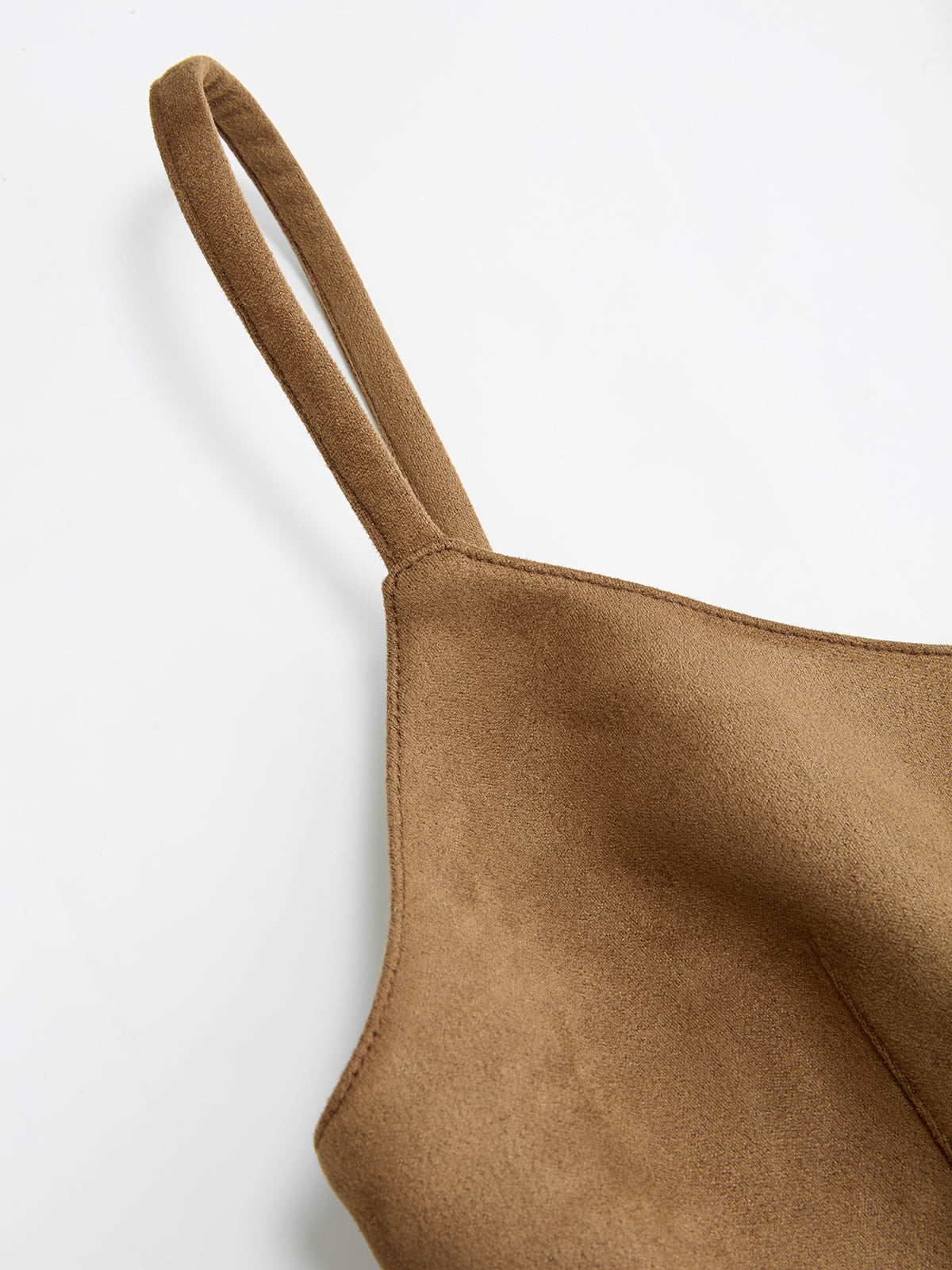 Suede Effect Sweetheart Neck Cami Mini Dress