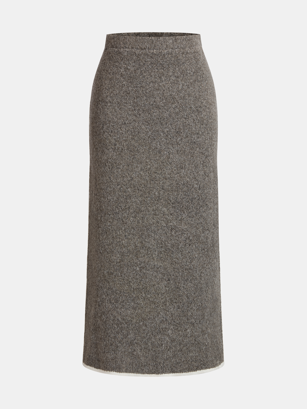 Contrast Trim Midi Knit Skirt