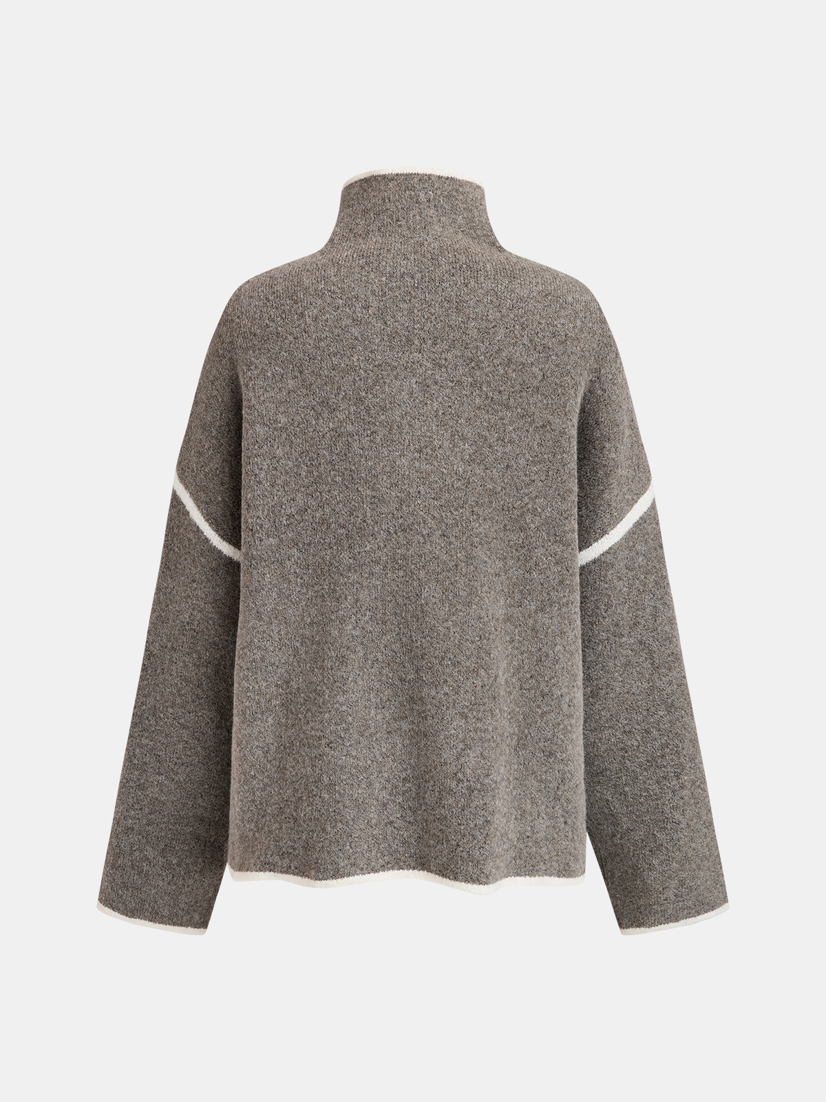 Mock Neck Contrast Trim Sweater