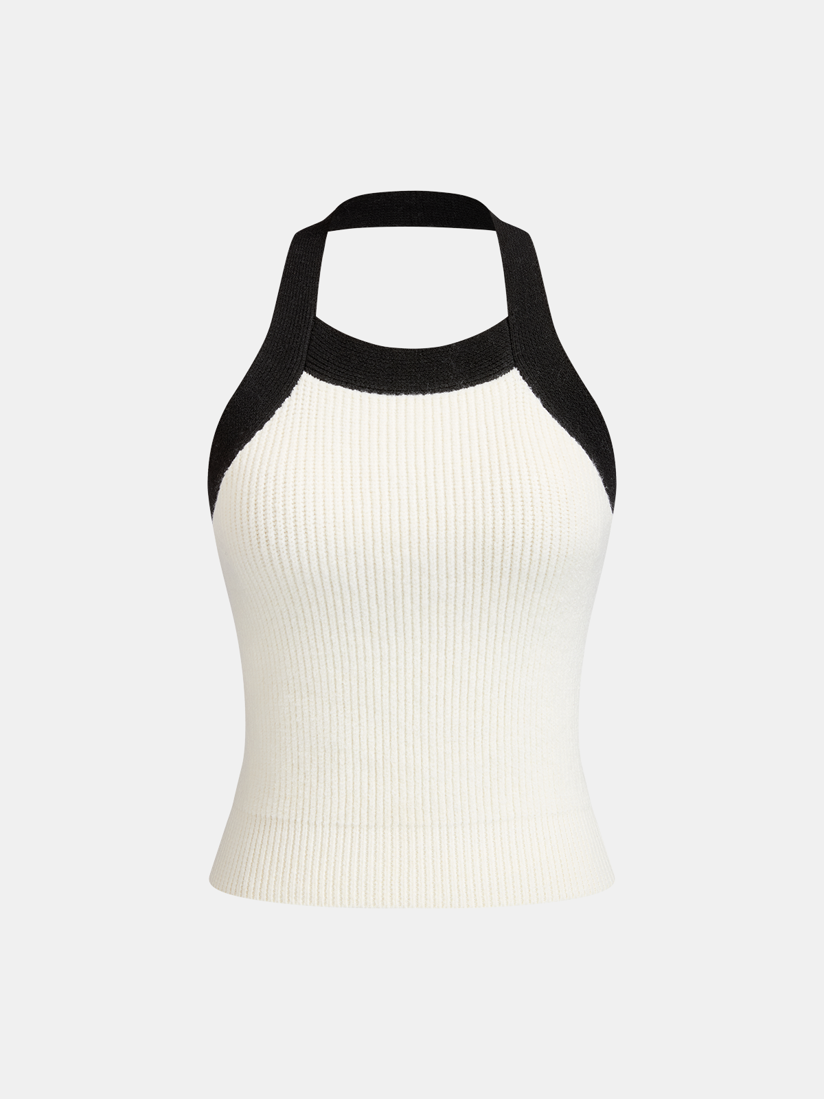 Color-Block Cutout Ribbed Sweater Set