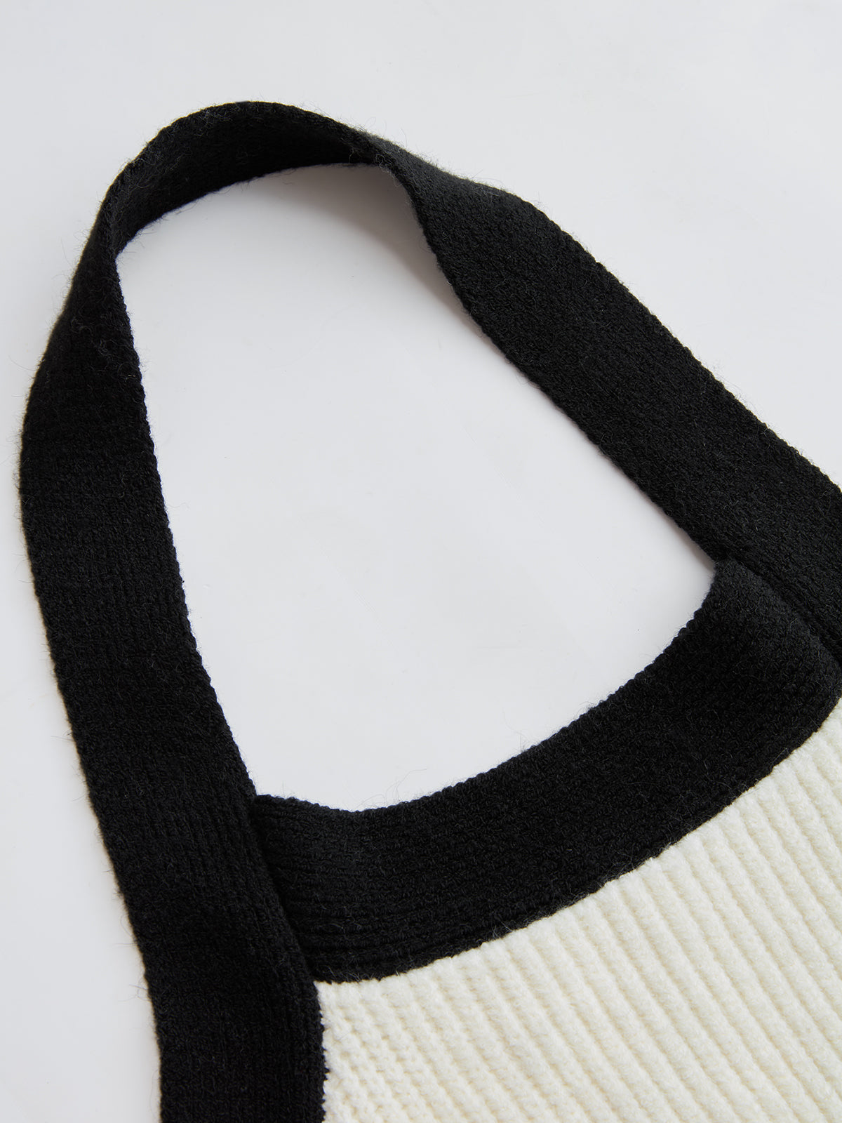 Color-Block Cutout Ribbed Sweater Set