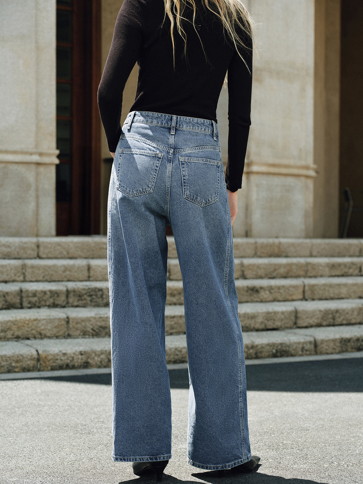 High-Waist Straight-Leg-Jeans