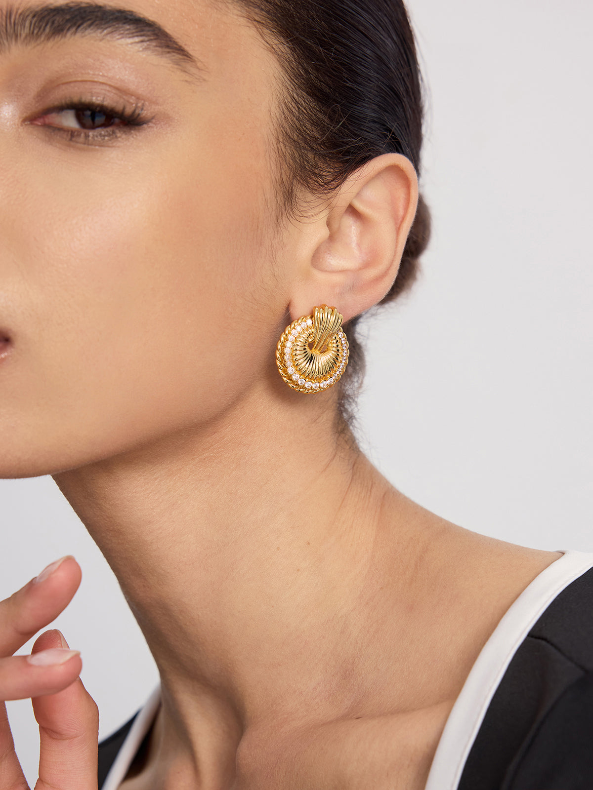 Spiral Rope Crystal Earrings