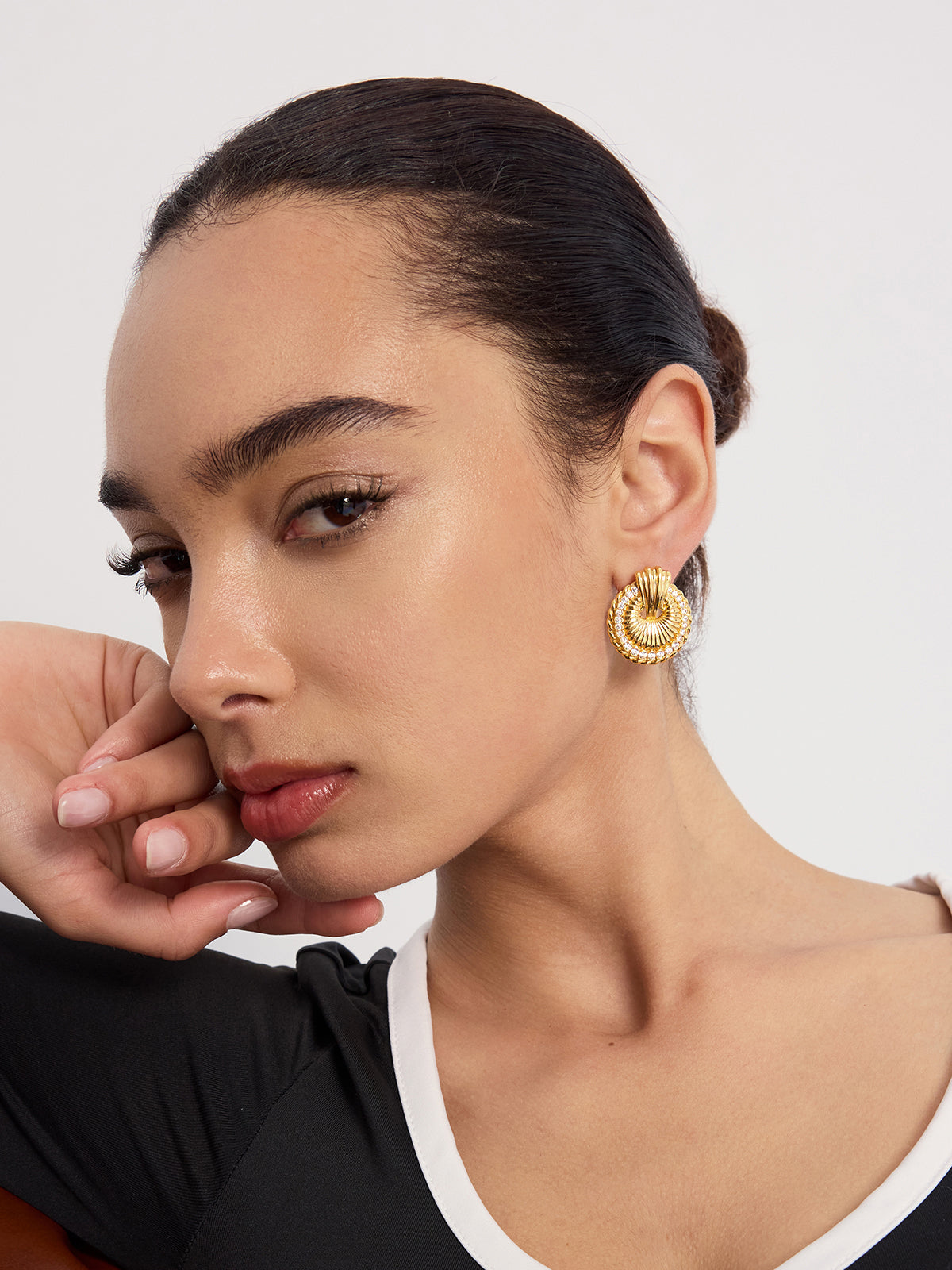 Spiral Rope Crystal Earrings