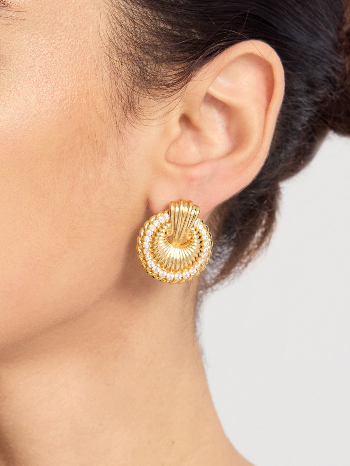 Spiral Rope Crystal Earrings