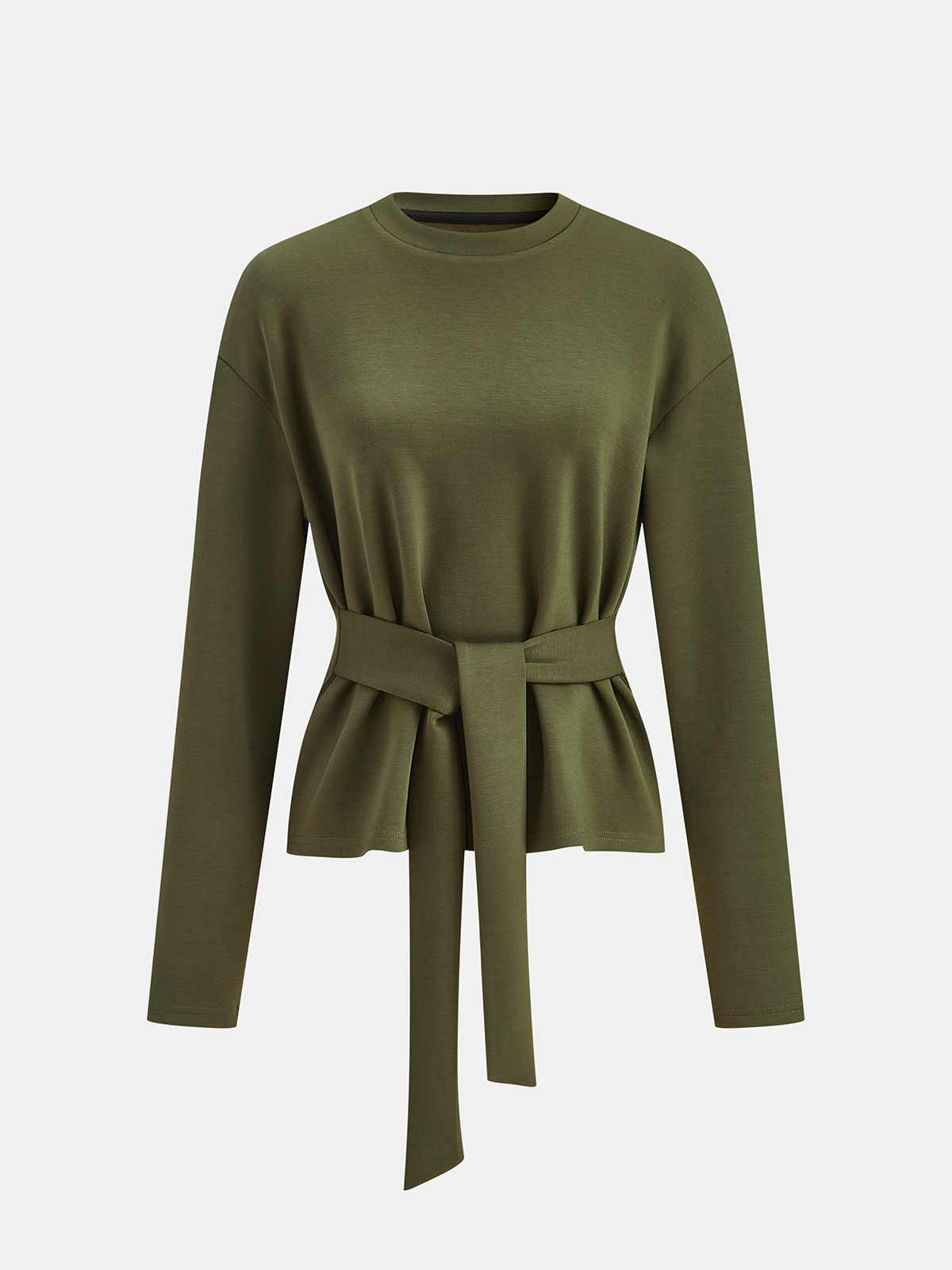 Belted Peplum Top & Wide-Leg Pants Set