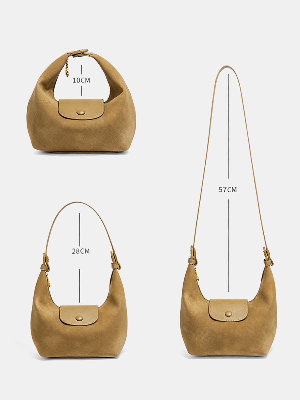 Faux Suede Flap Hobo Bag