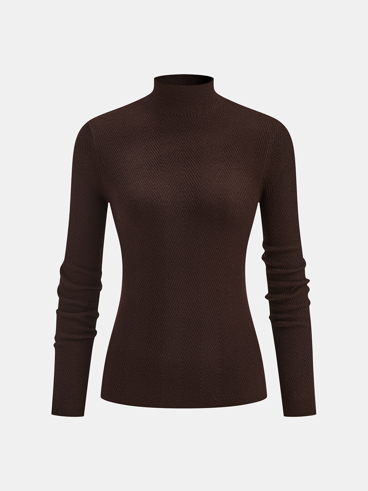 Herringbone Mock Neck Knit Top