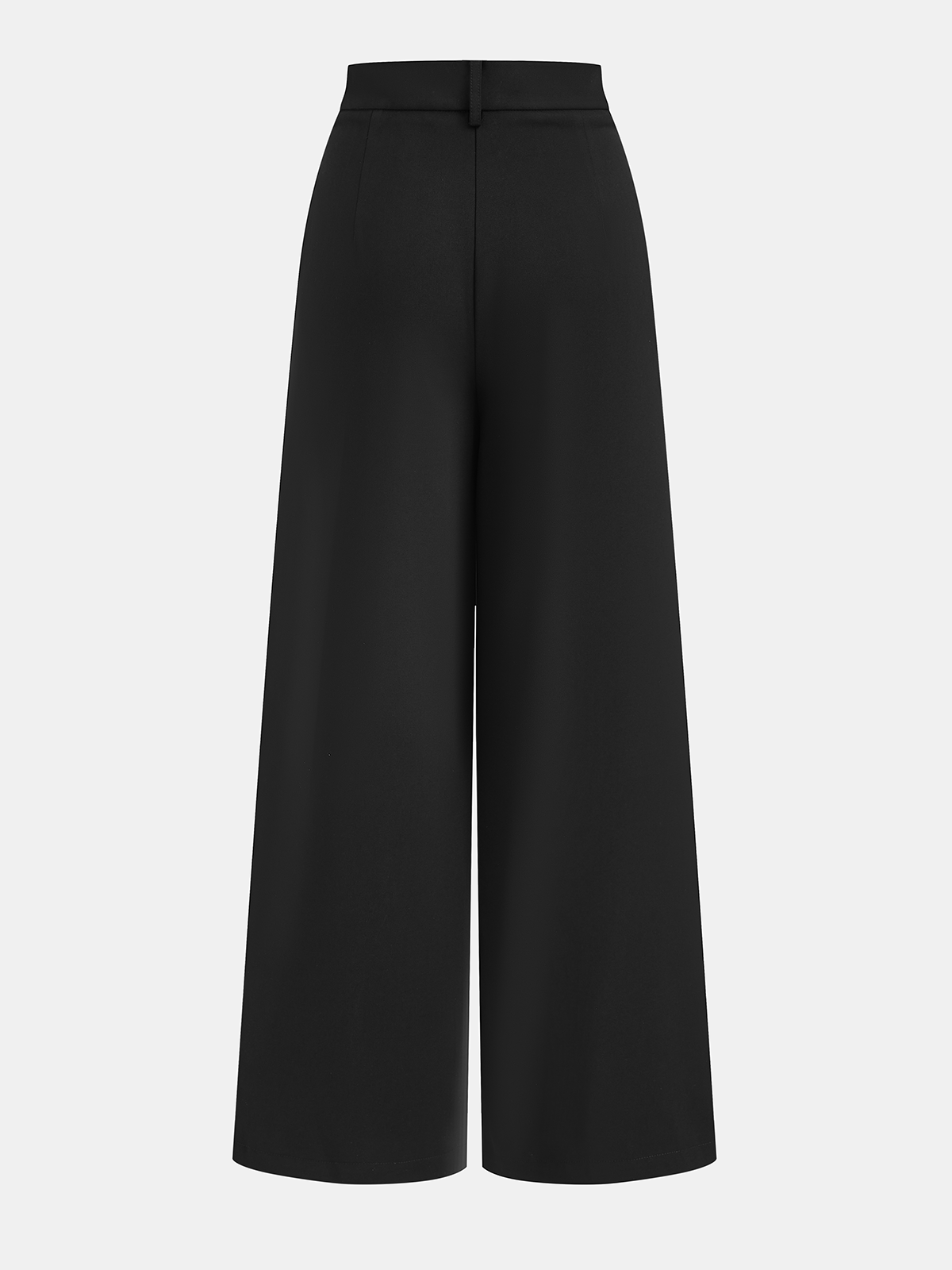Pleated Mid-Waist Wide-Leg Pants