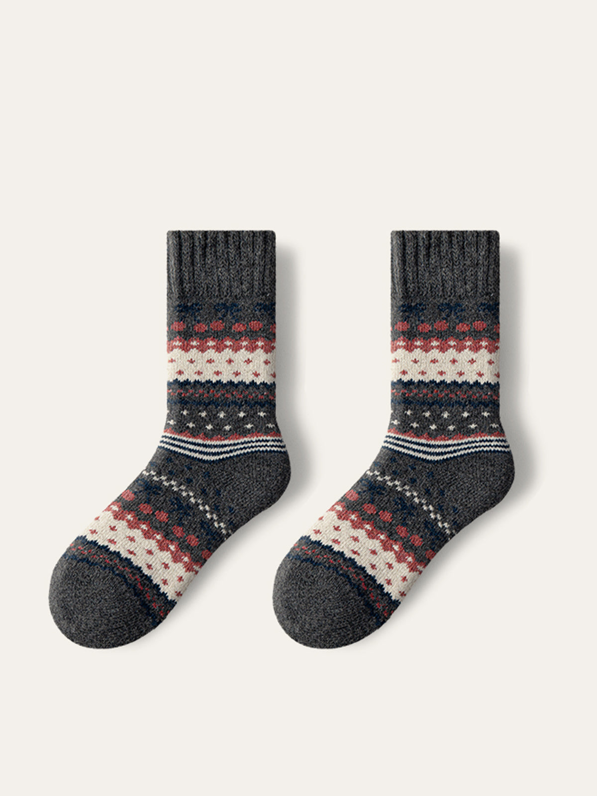 Colorful Printed Knit Mid-Calf Socks