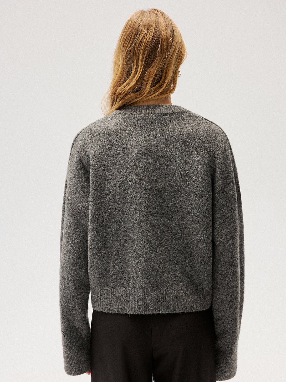 V-Ausschnitt-Pullover aus Wollmischung