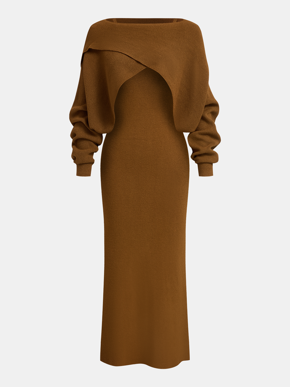Knit Top & Cami Maxi Dress Two-Piece Set