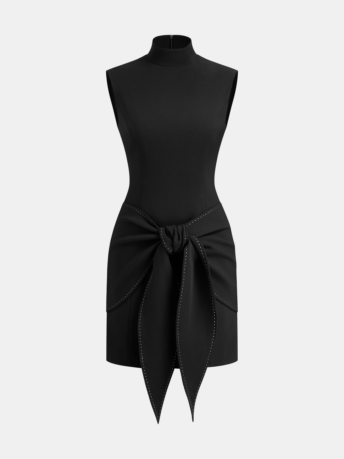Sleeveless Knot-Waist Mini Dress