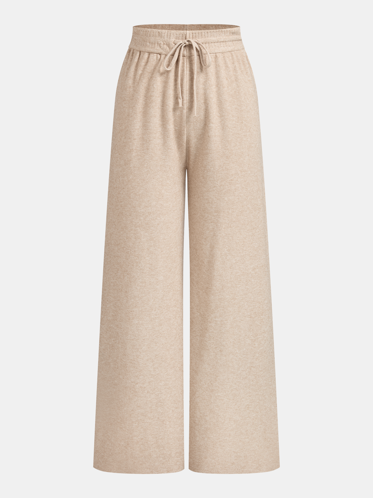 Drawstring Wide-Leg Knit Pants