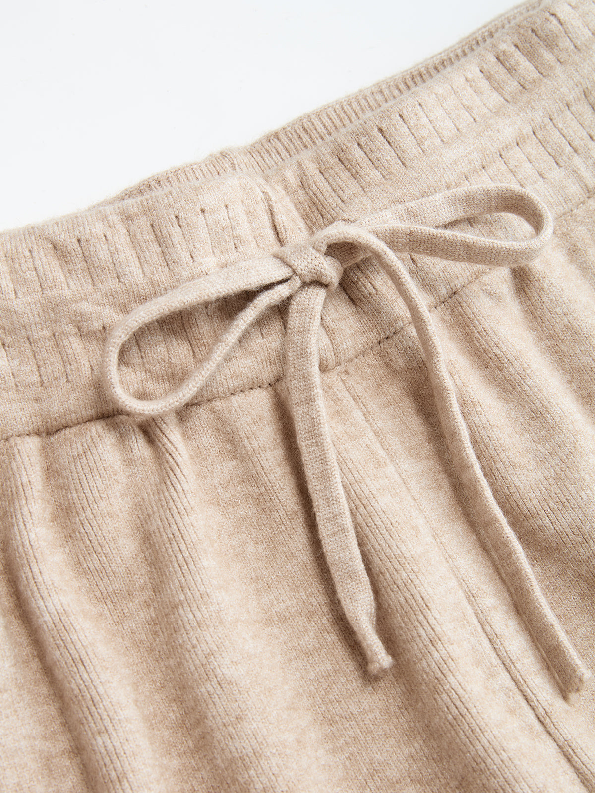 Drawstring Wide-Leg Knit Pants