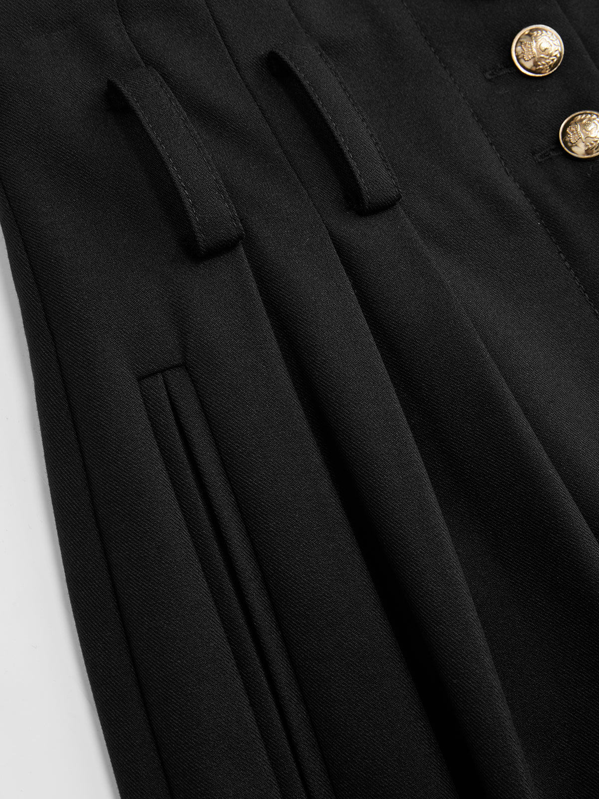 High-Waisted Pleated Metal Button Harem Pants