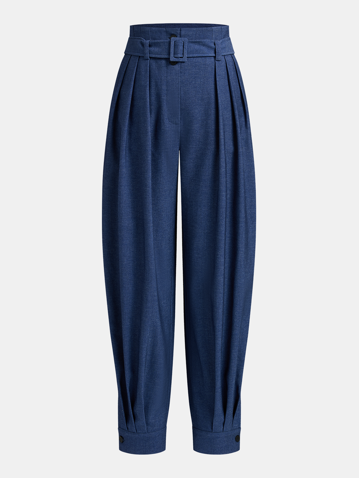 High-Waist Belted Balloon Cuff Pants