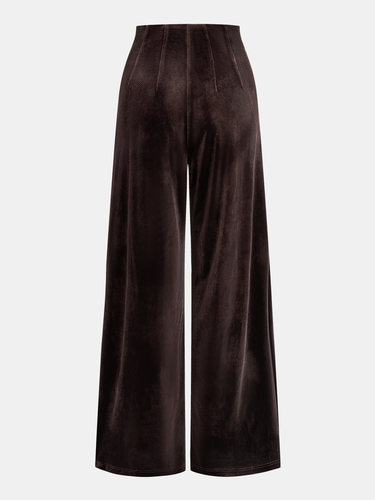 Velvet Asymmetric Waist Wide-Leg Pants