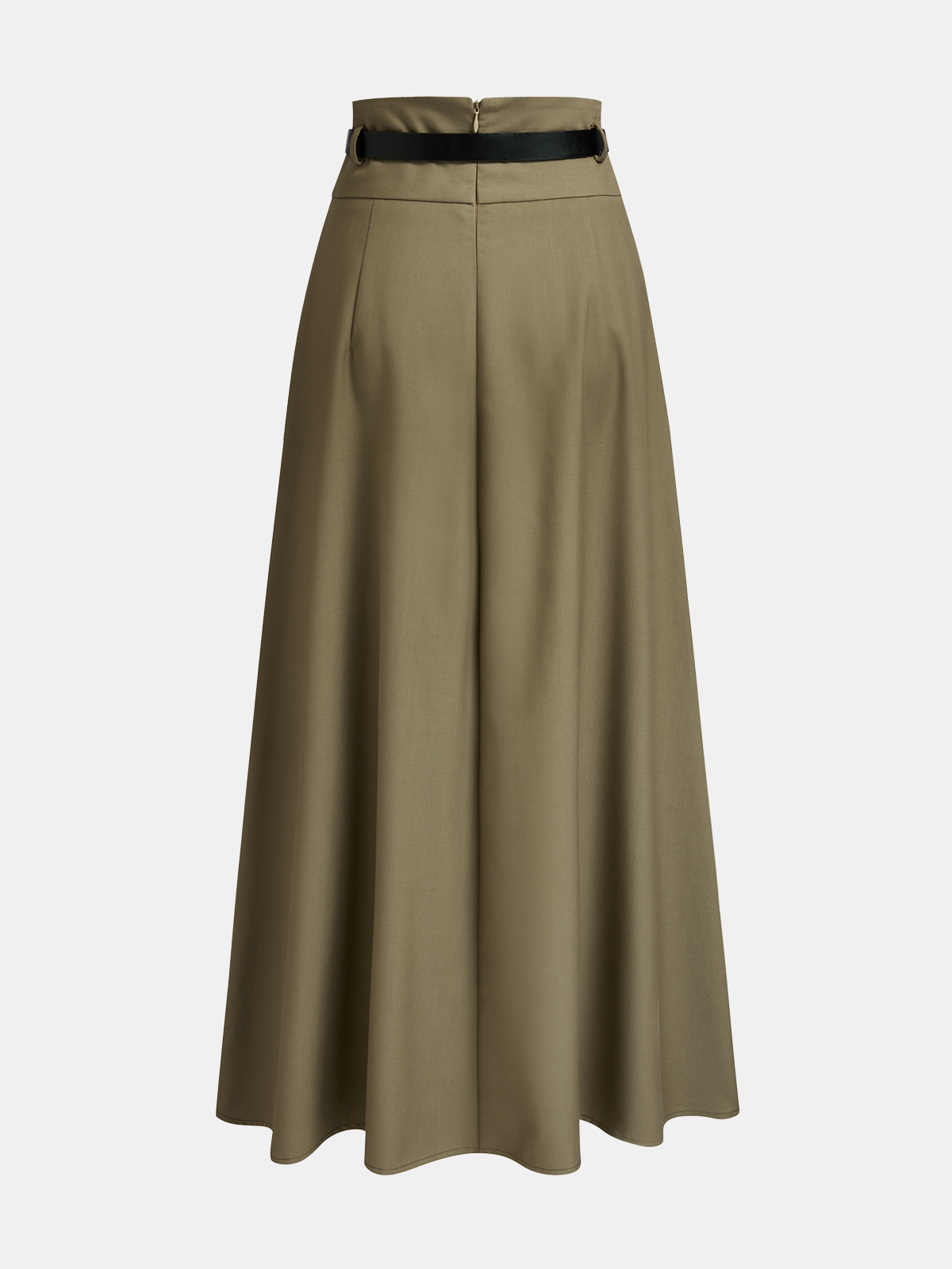 Belted Asymmetric Maxi Skirt