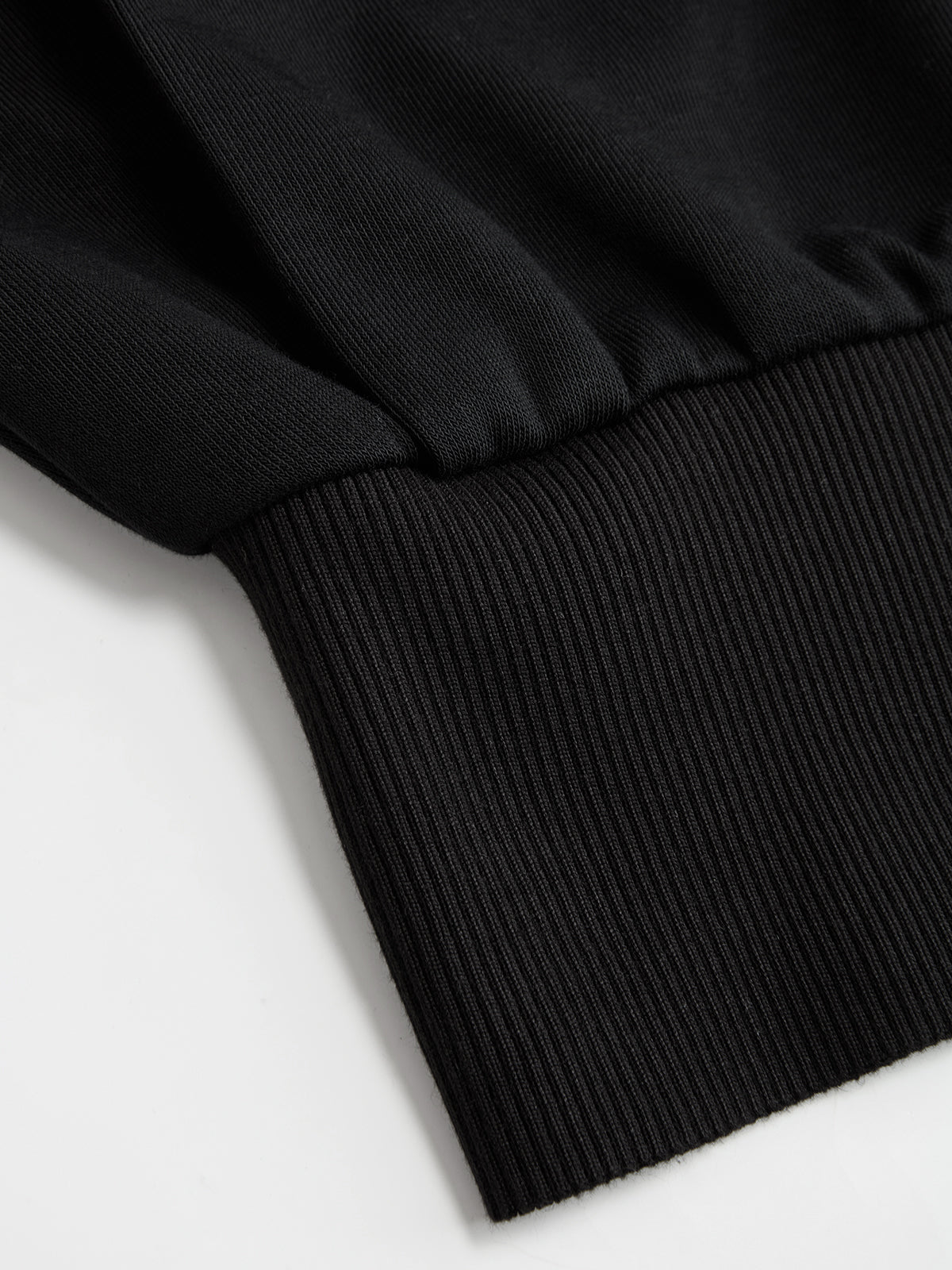 Shoulder-Padded Cinched Long-Sleeve Sweatshirt