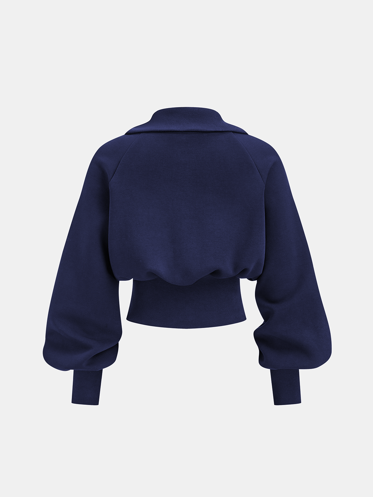 Turtleneck Half-Zip Cinched Waist Knit Top