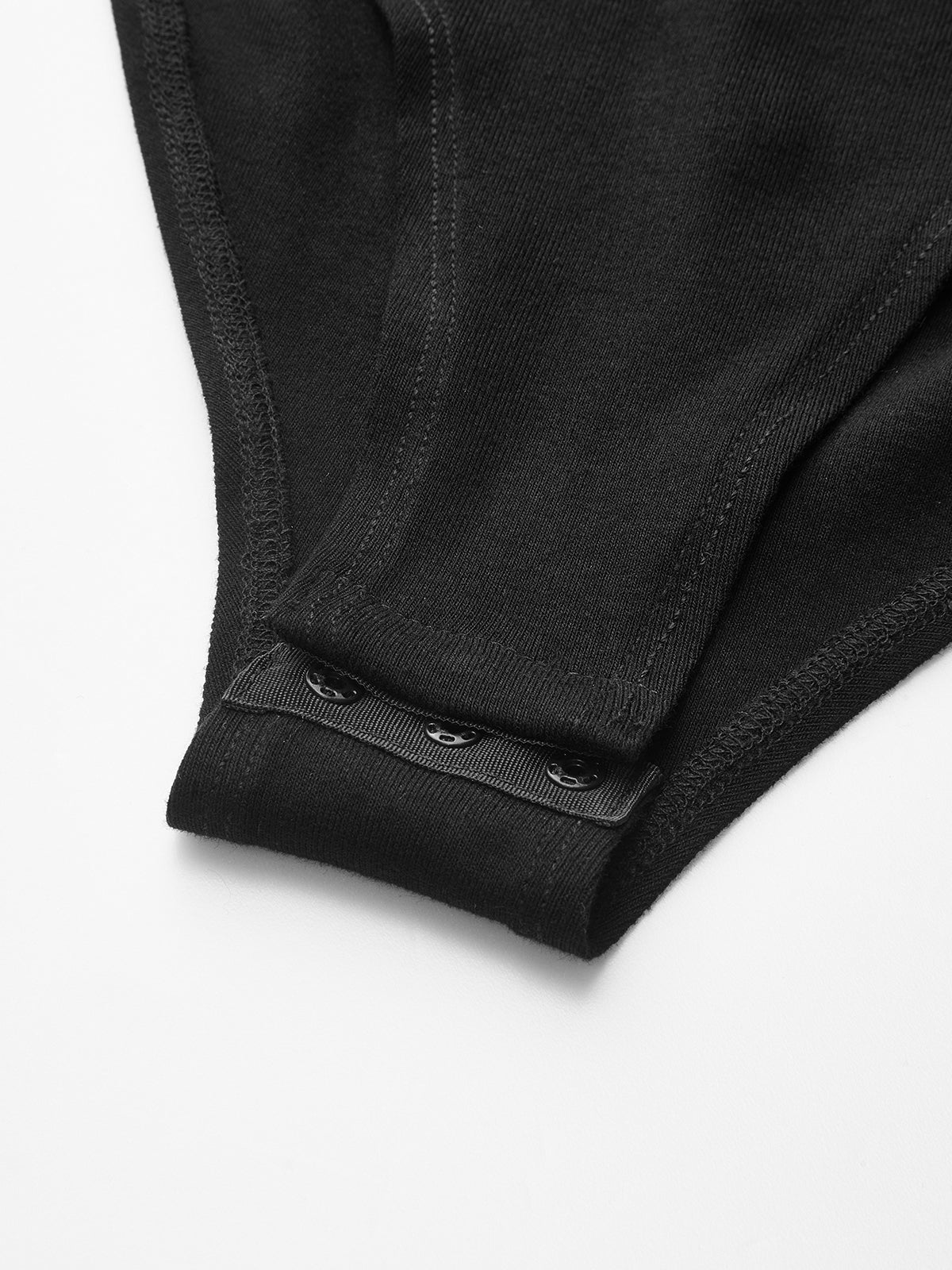 Faux Leather Corset Waist Long-Sleeve Bodysuit