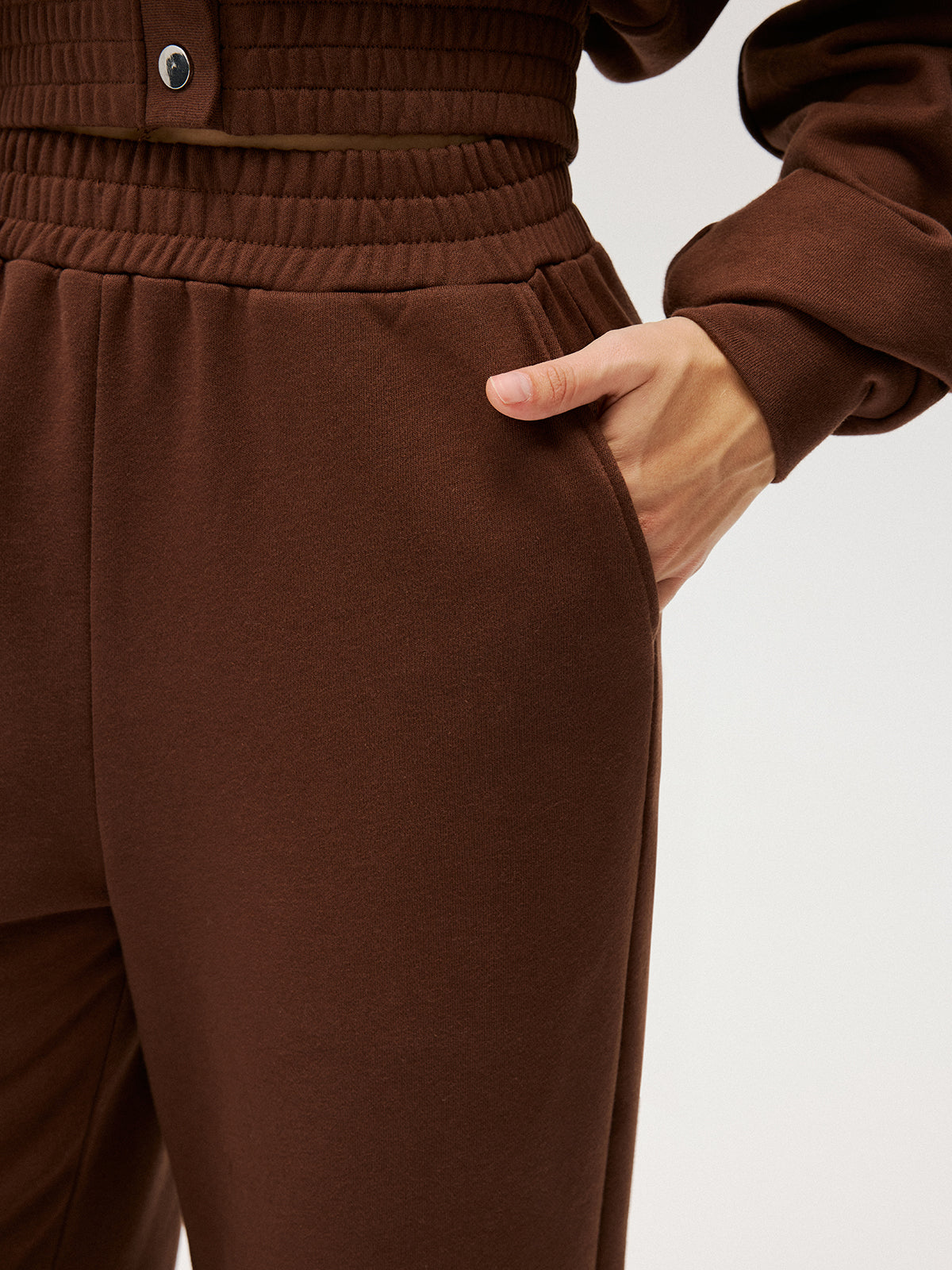 Elastic-Waist Straight-Leg Sweatpants
