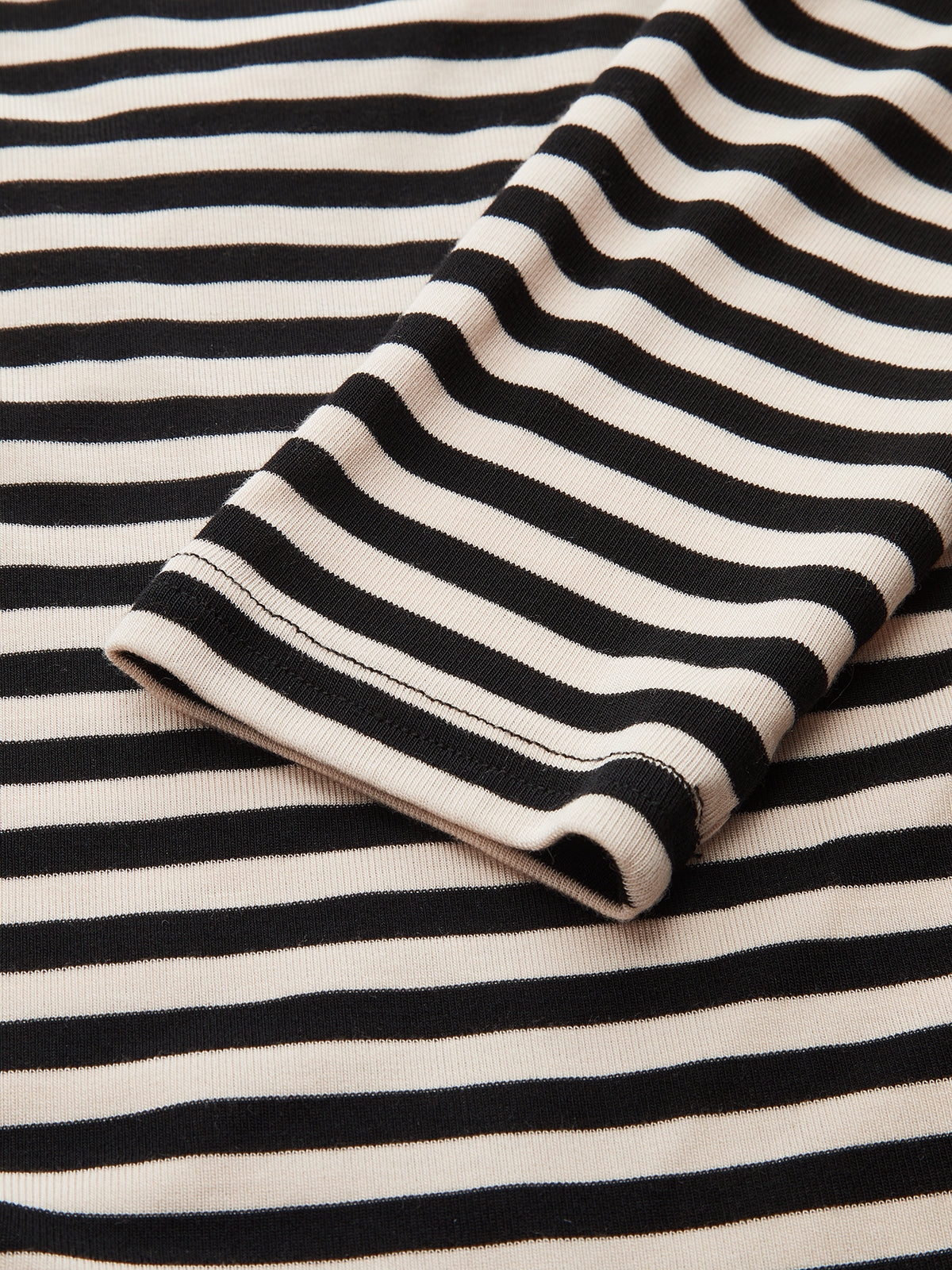 Striped Cowl Neck Ruched Long Sleeve Top