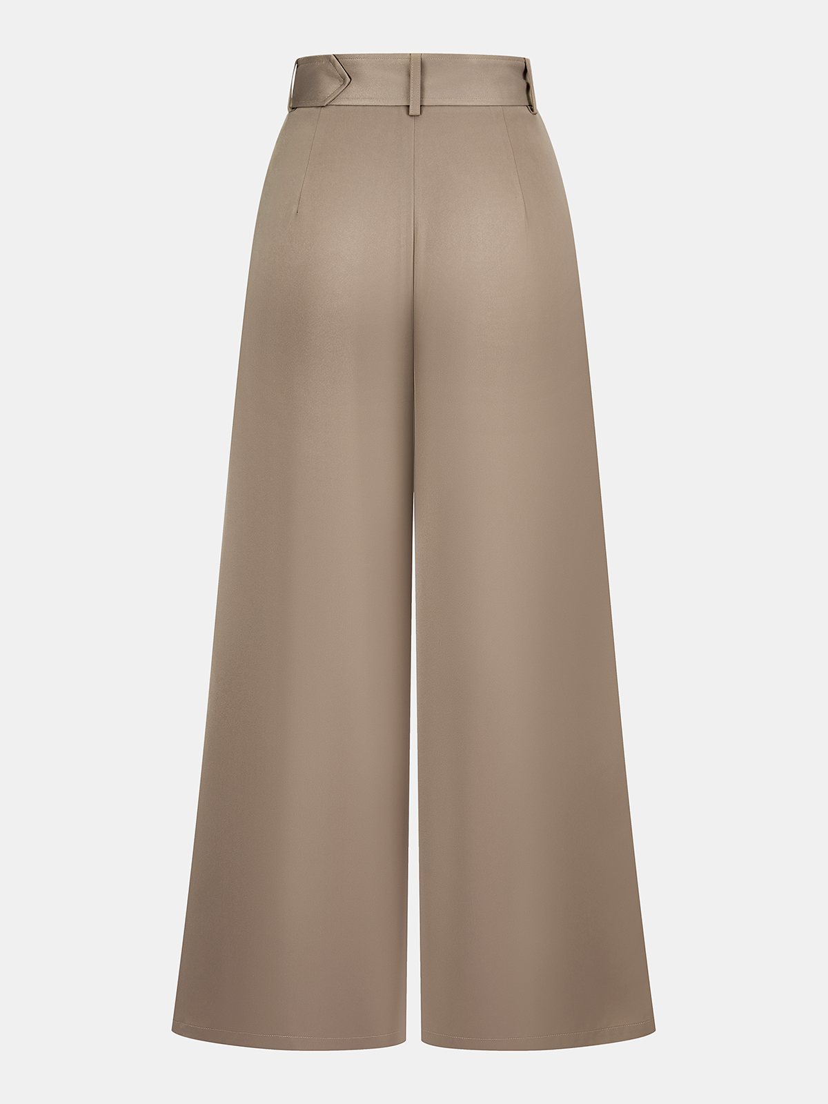 Pantalon large plissé en satin avec ceinture