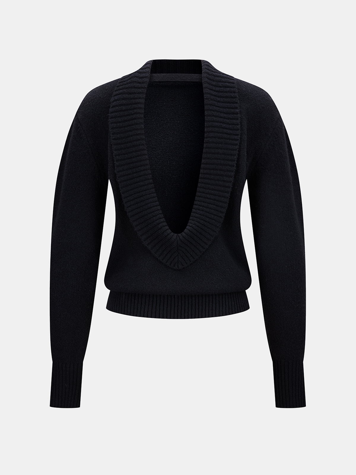 Deep V-Back Knit Sweater