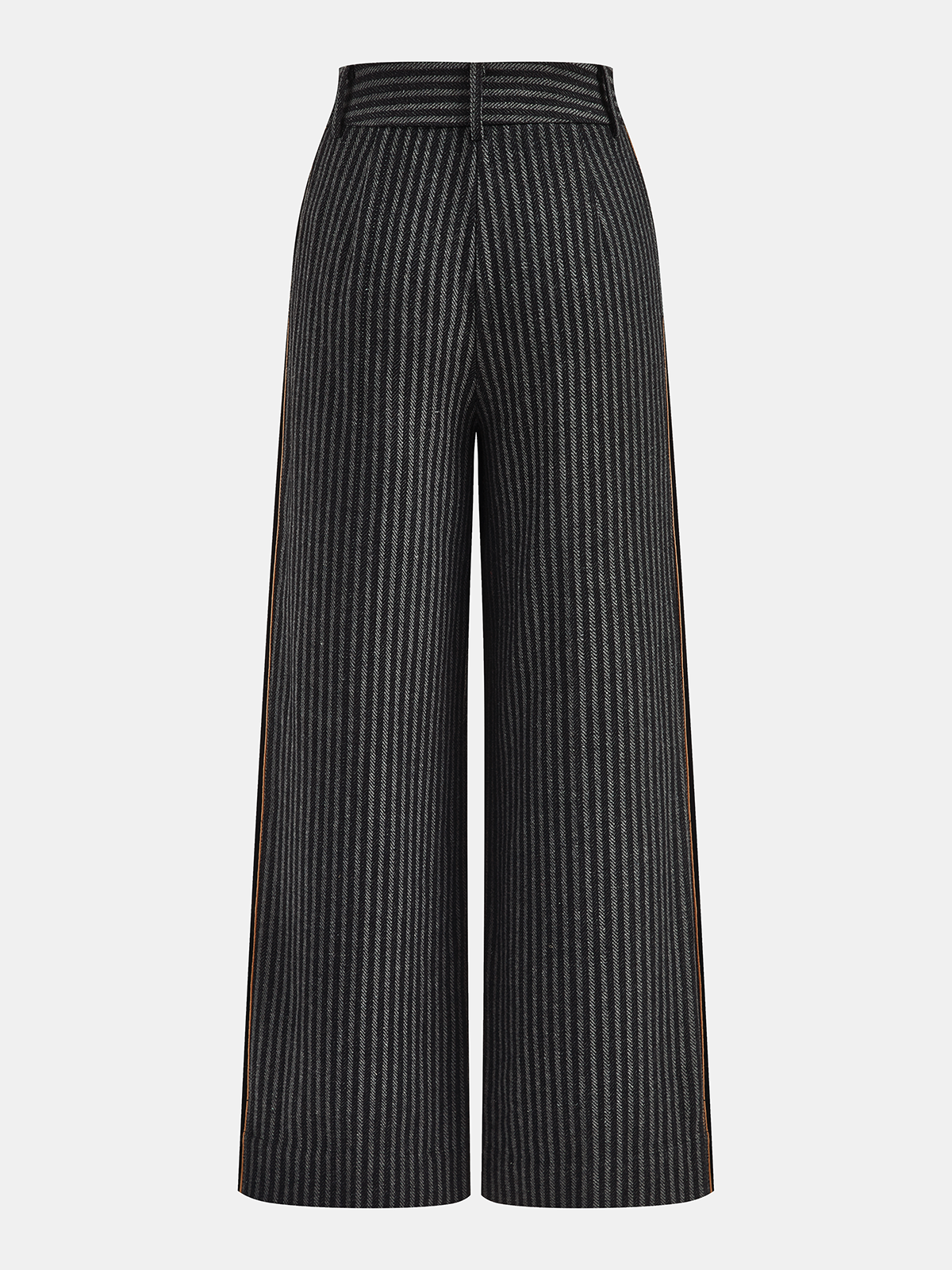 Mid-Waist Nadelstreifen-Hose mit weitem Bein