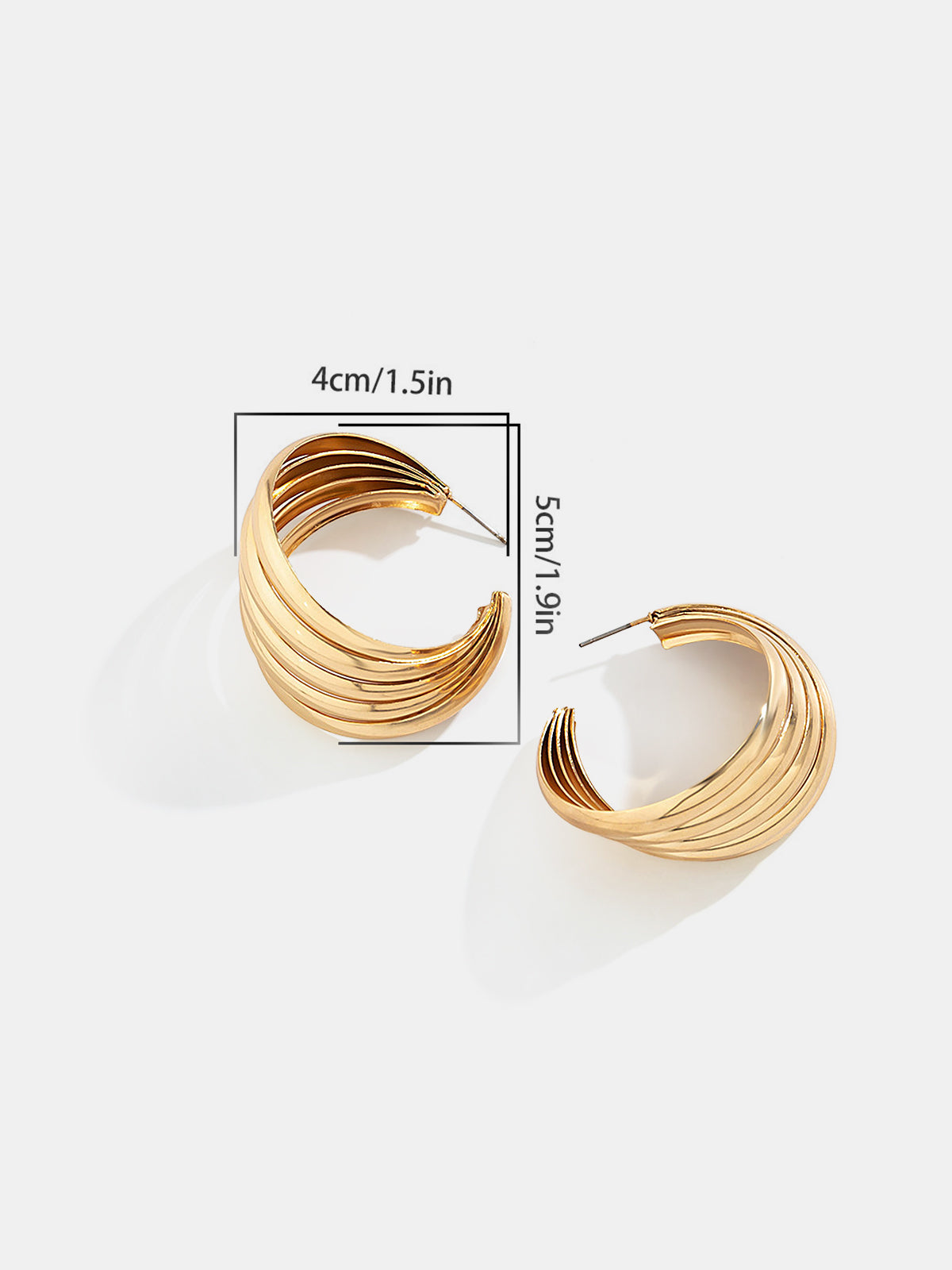 Sculpted Gold-Tone Swirl Hoop Earrings