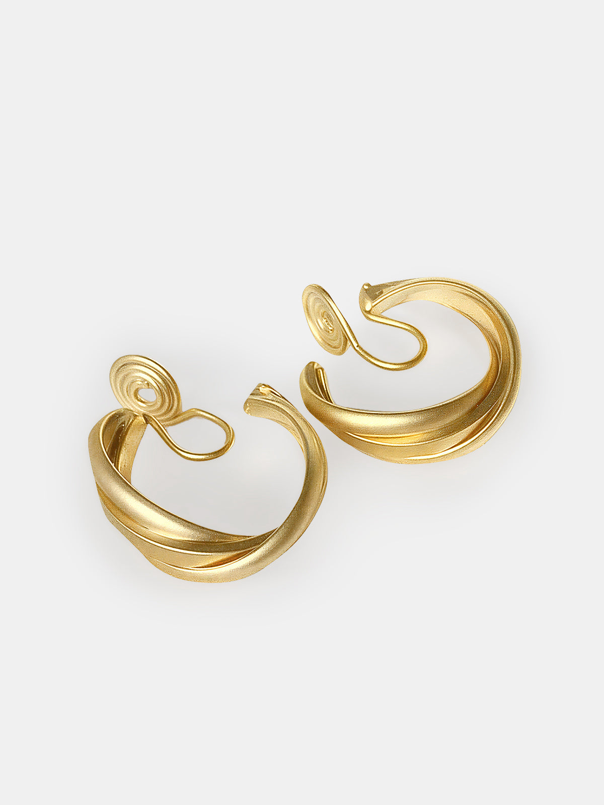 Twisted Clip-On Hoop Earrings
