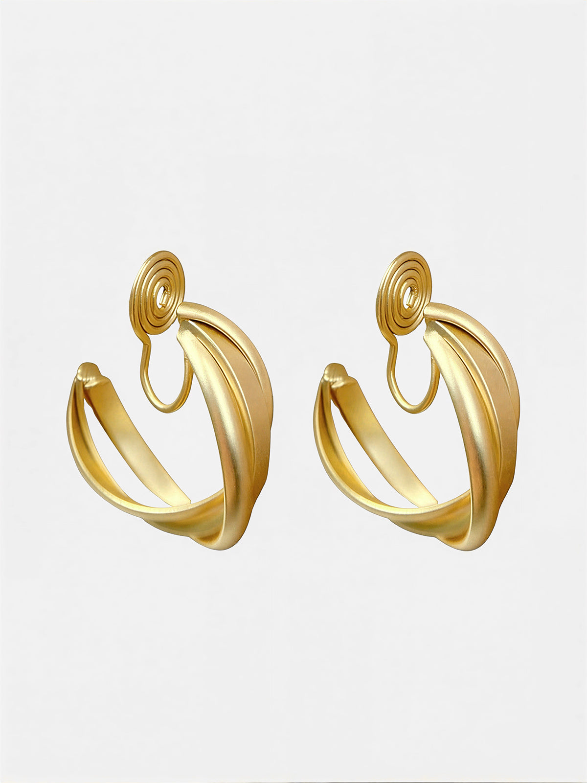 Twisted Clip-On Hoop Earrings