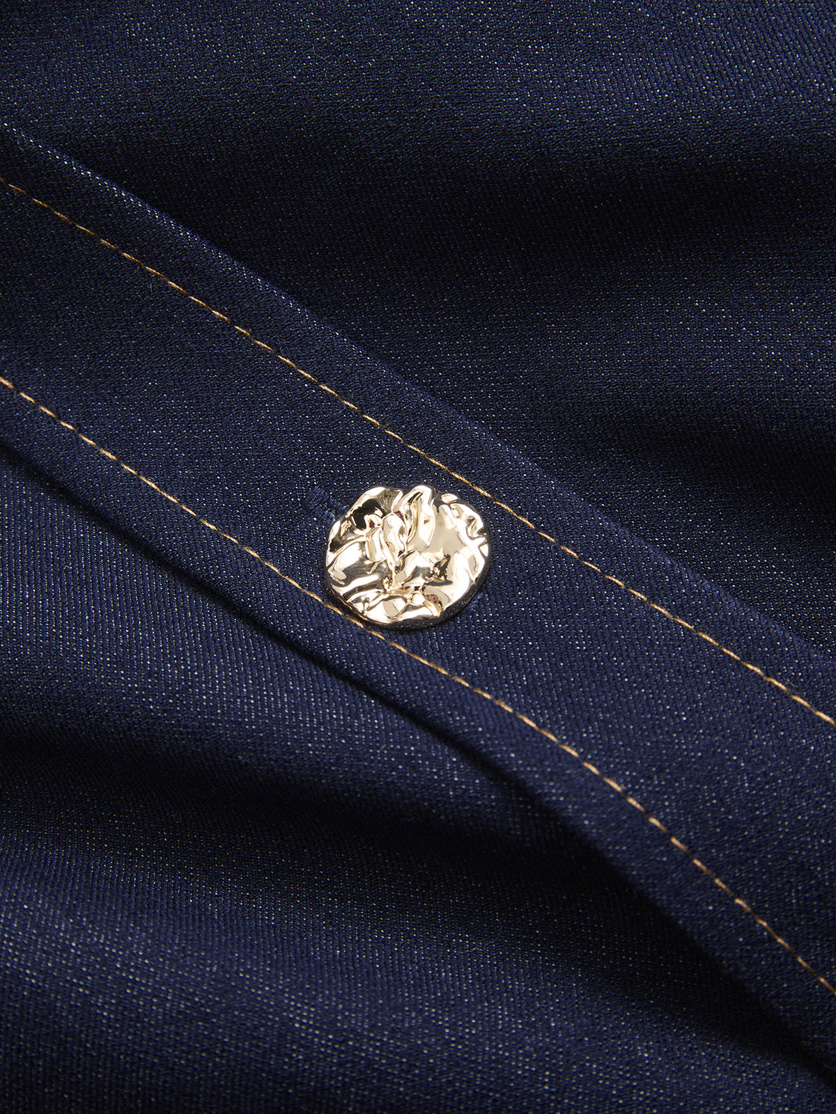 Bow Neck Denim Shirt