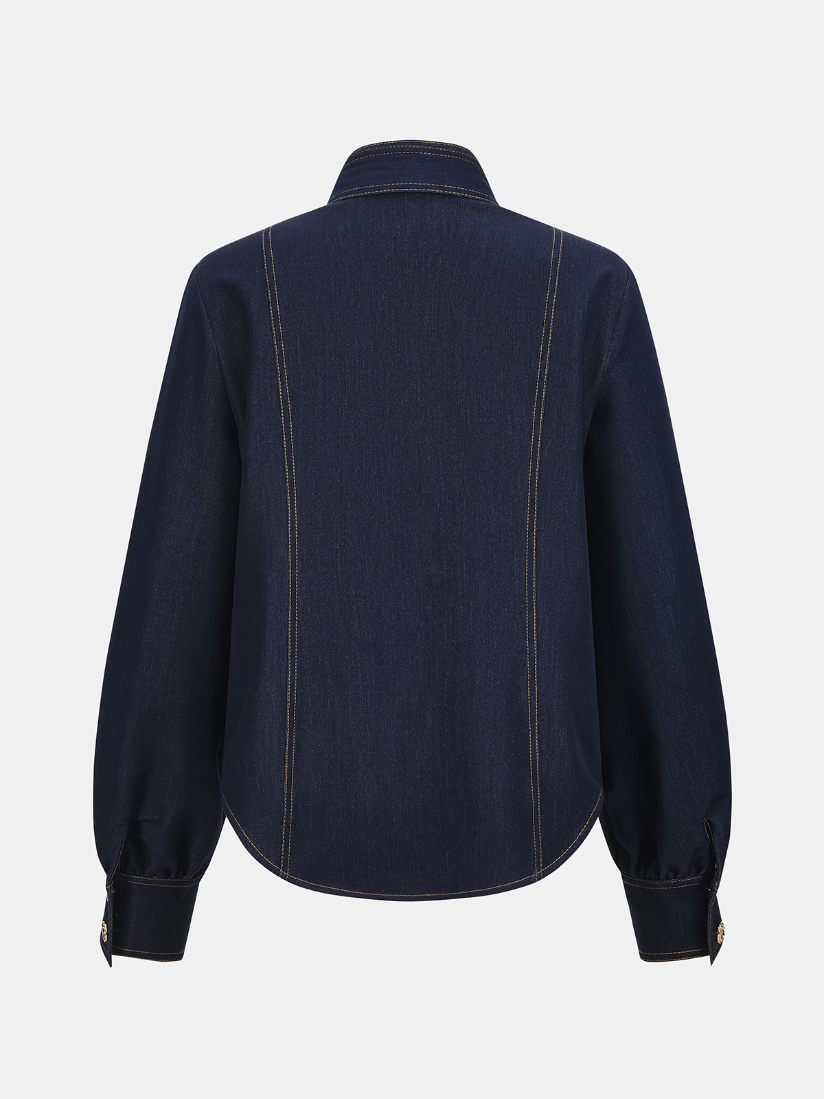 Bow Neck Denim Shirt