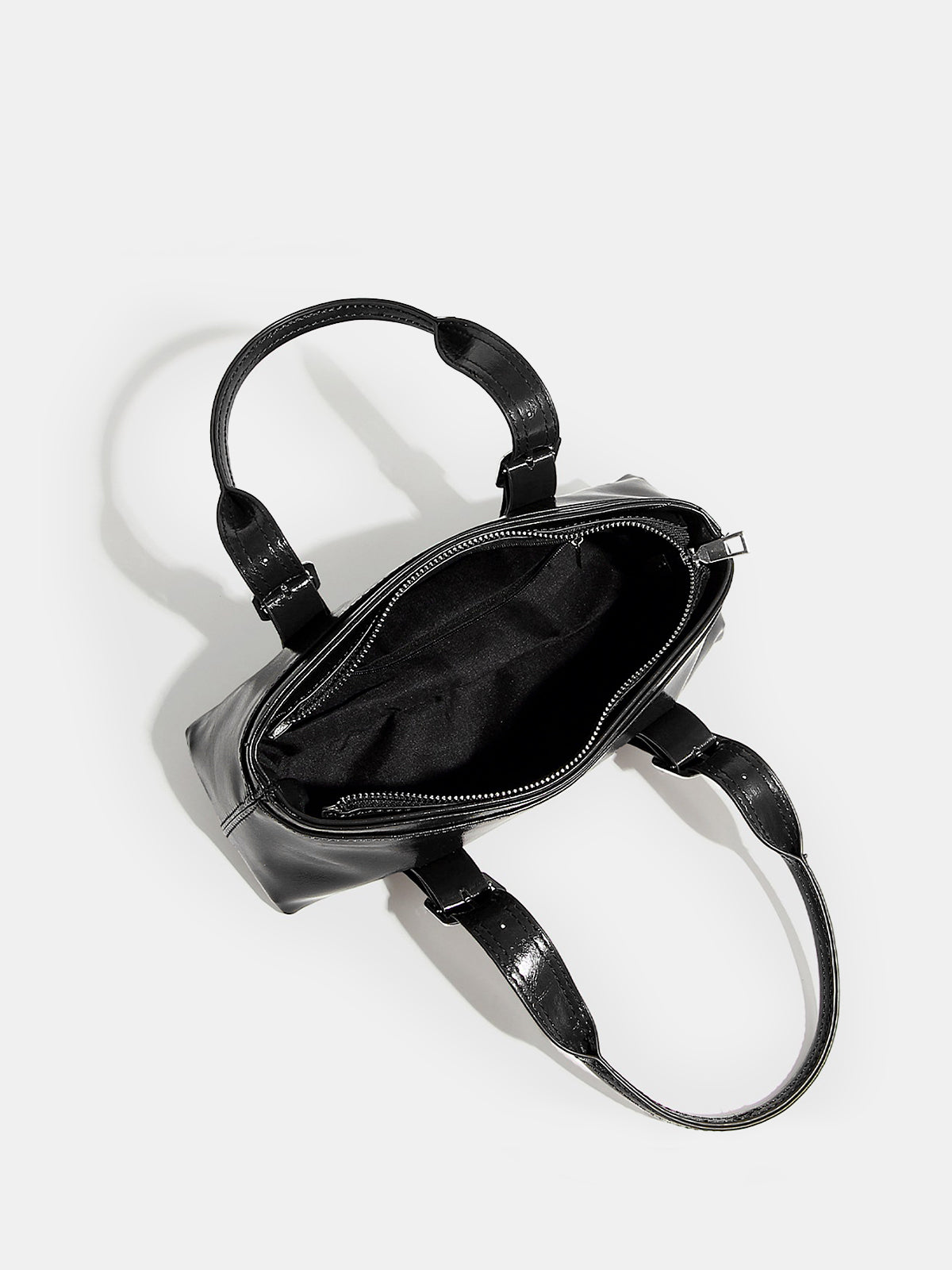 Glossy Buckle Handle Bag