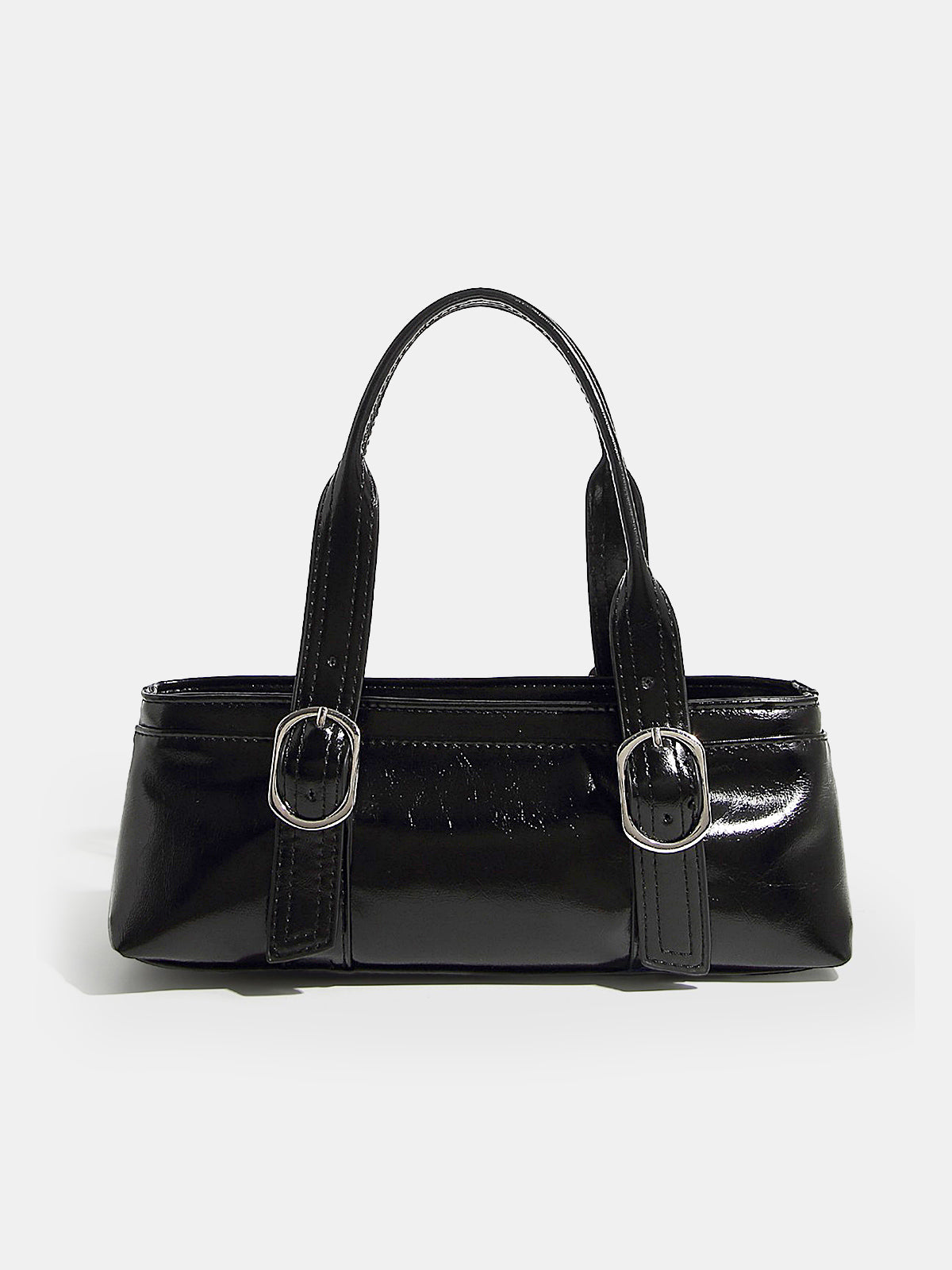 Glossy Buckle Handle Bag