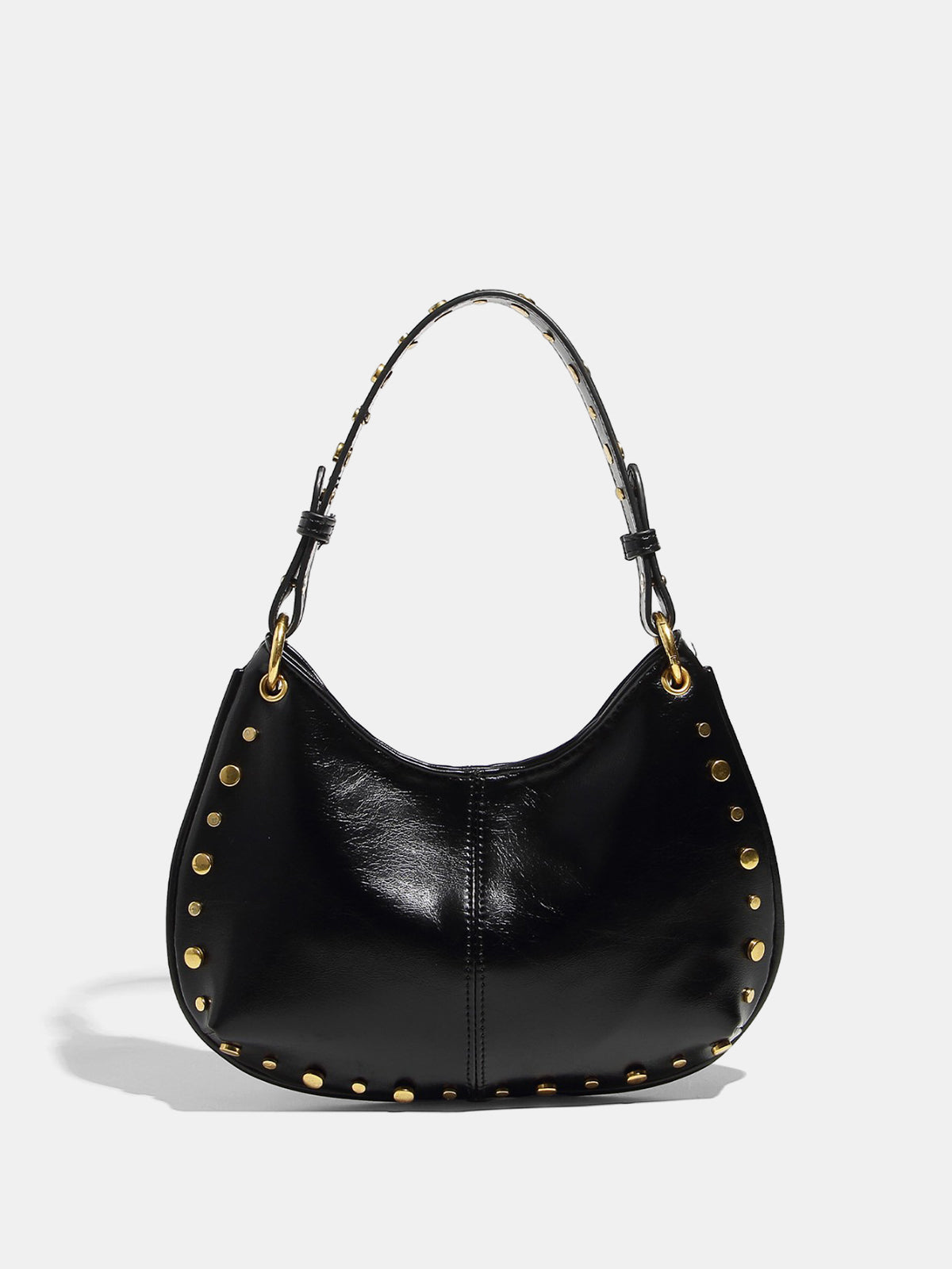 Magnetic Closure Studded Hobo Bag