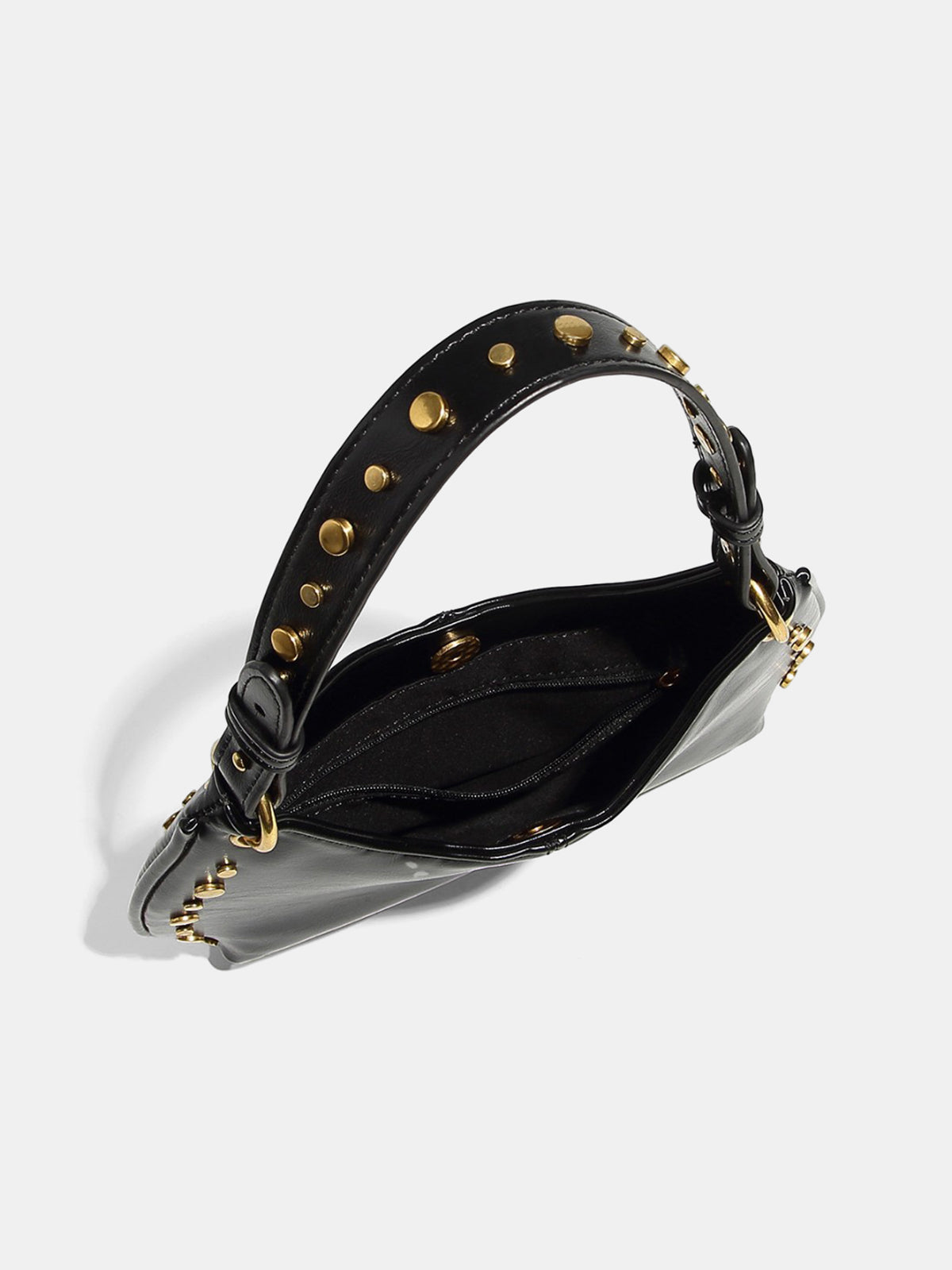 Magnetic Closure Studded Hobo Bag