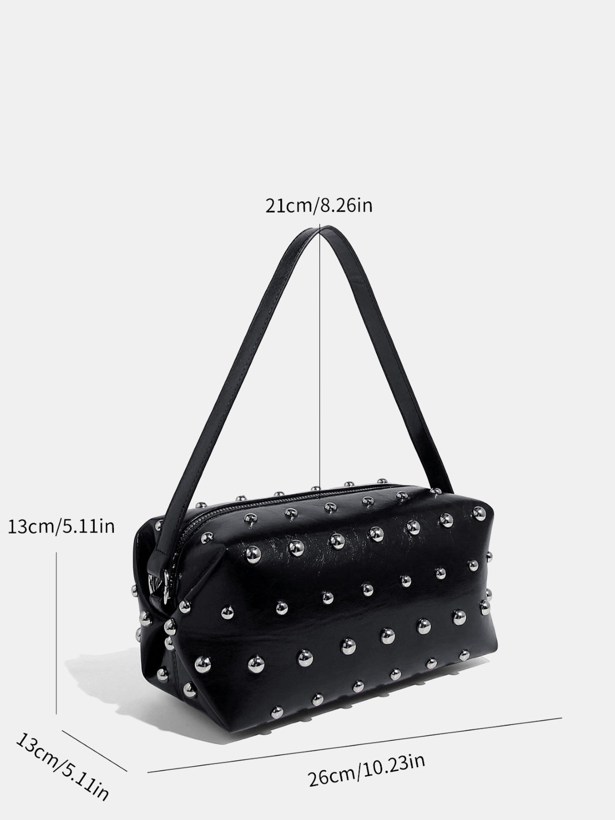 Studded Boxy Shoulder Bag