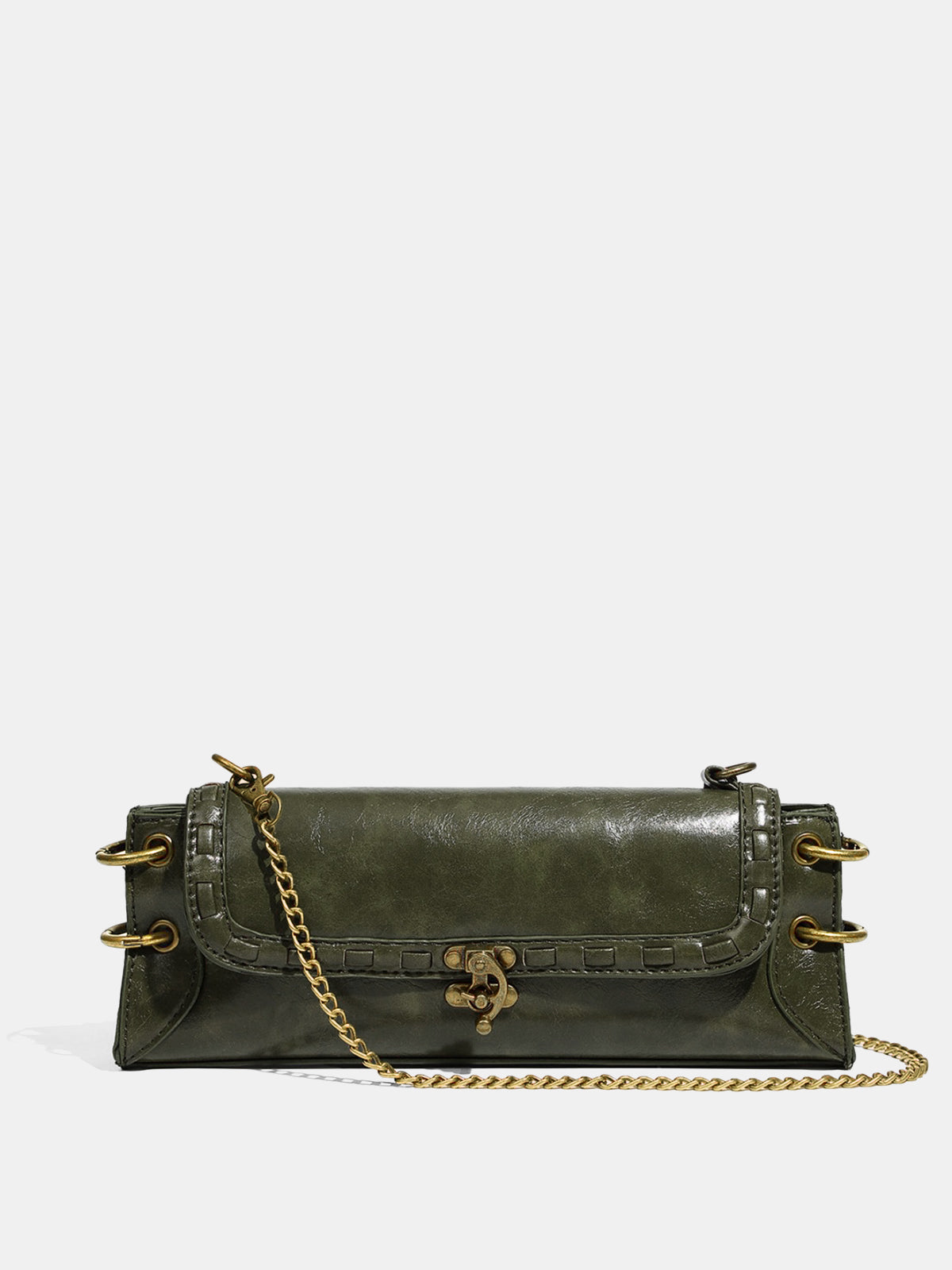 Metal Clasp Chain Crossbody Bag