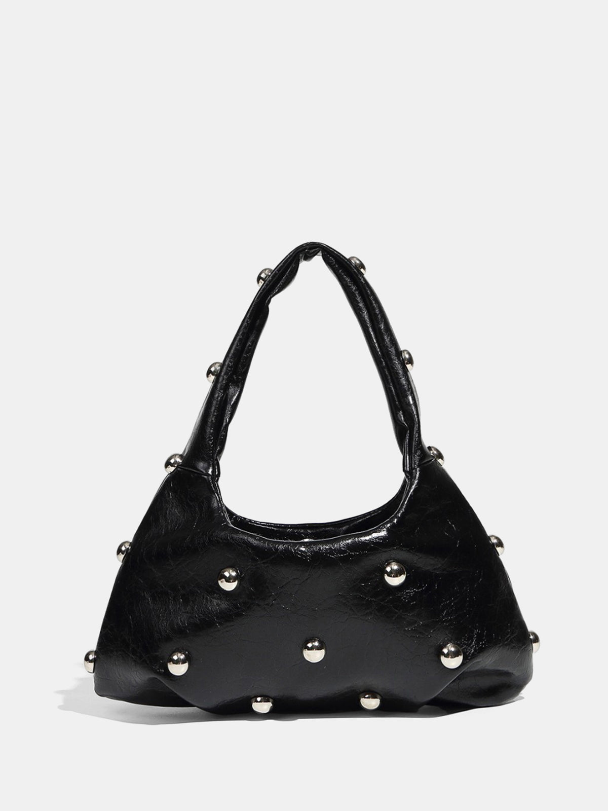 Studded Ruched Shoulder Bag