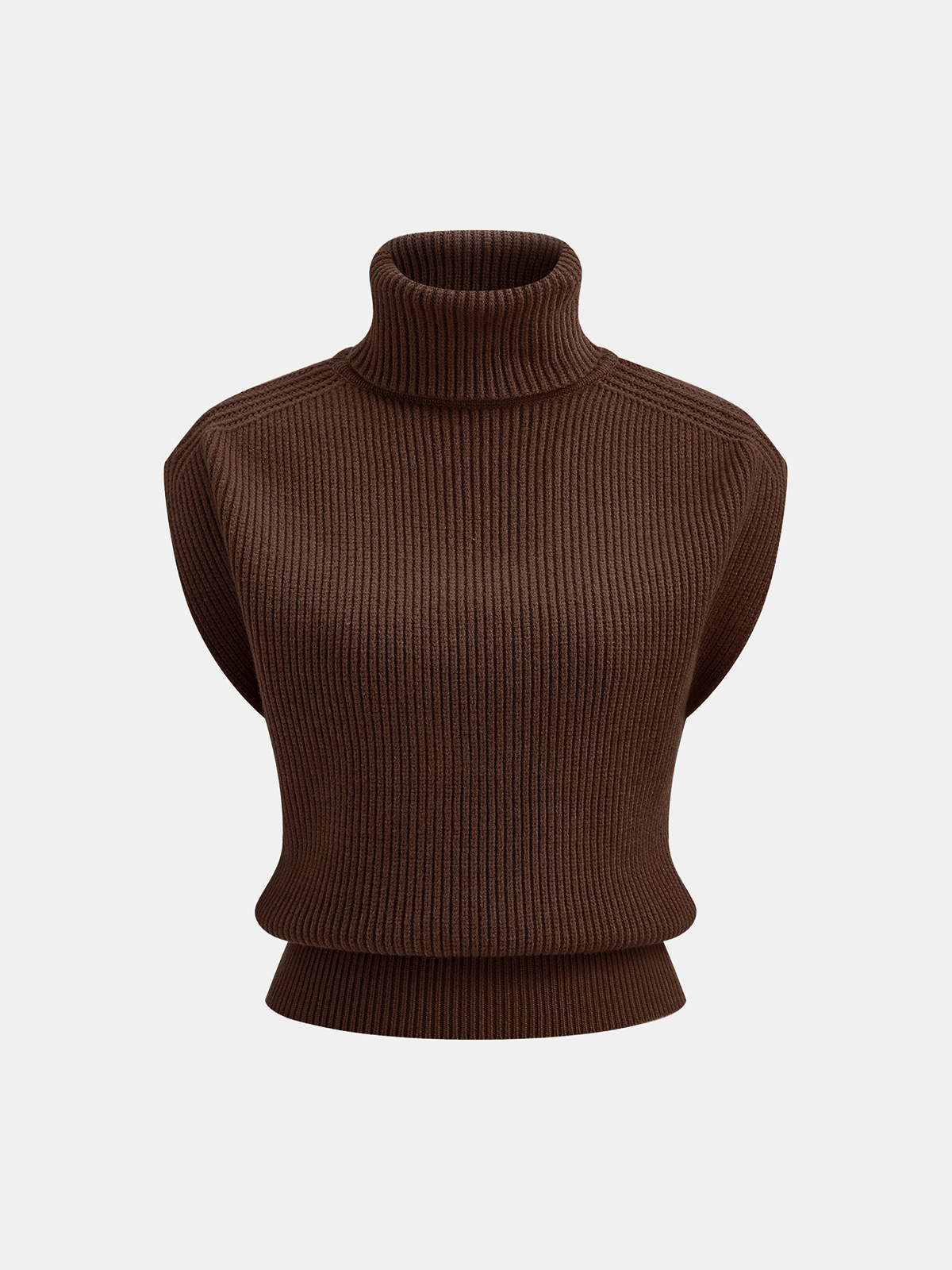 Pull sans manches col roulé