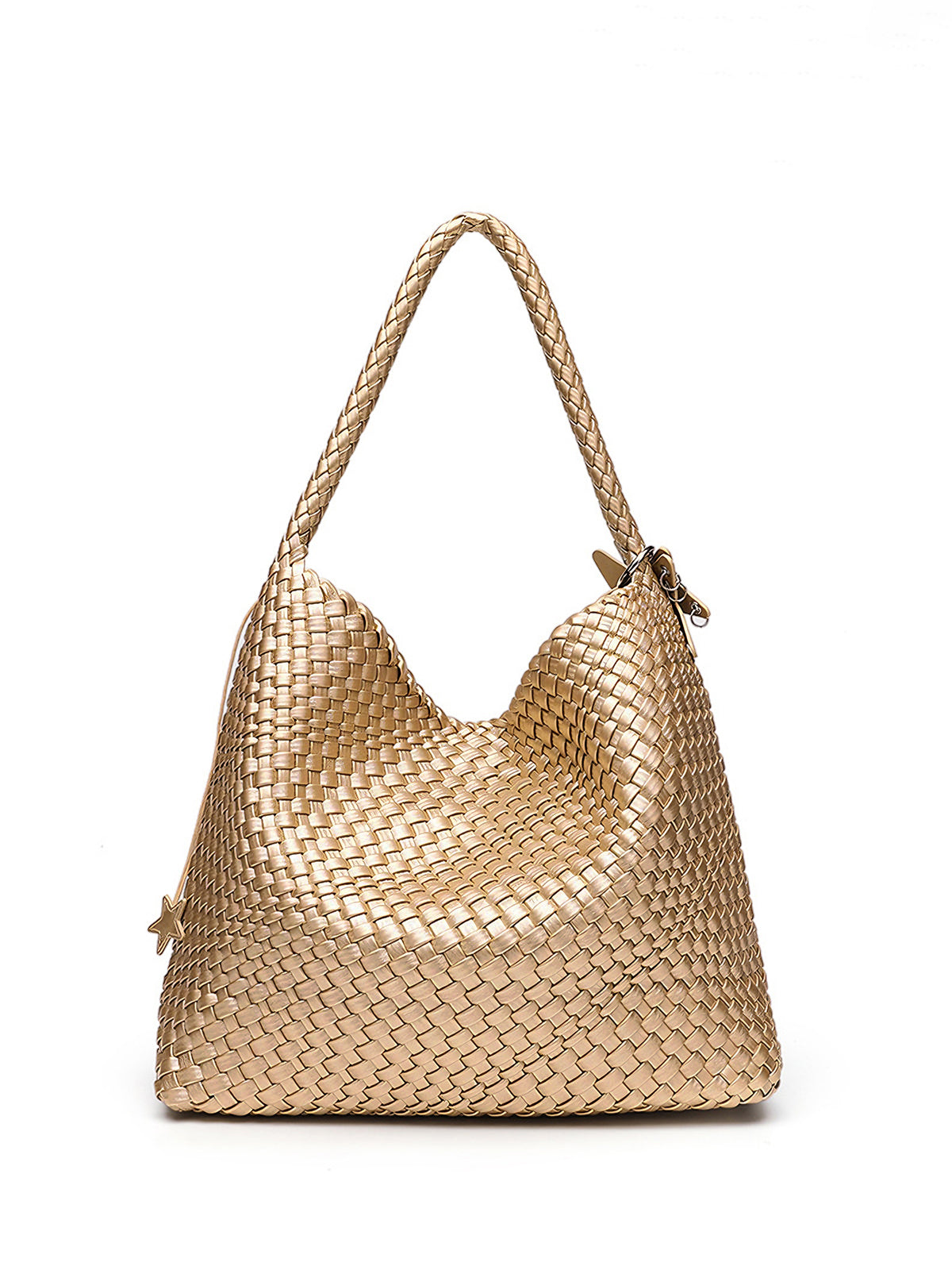 Woven Star-Detail Fashion Shoulder Bag