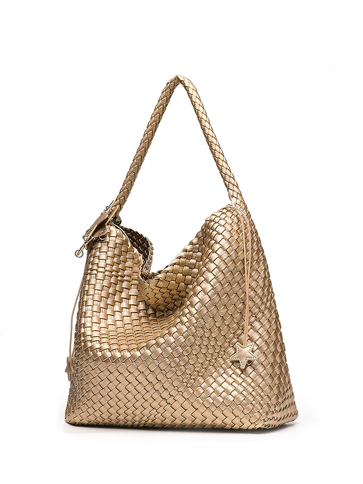 Woven Star-Detail Fashion Shoulder Bag