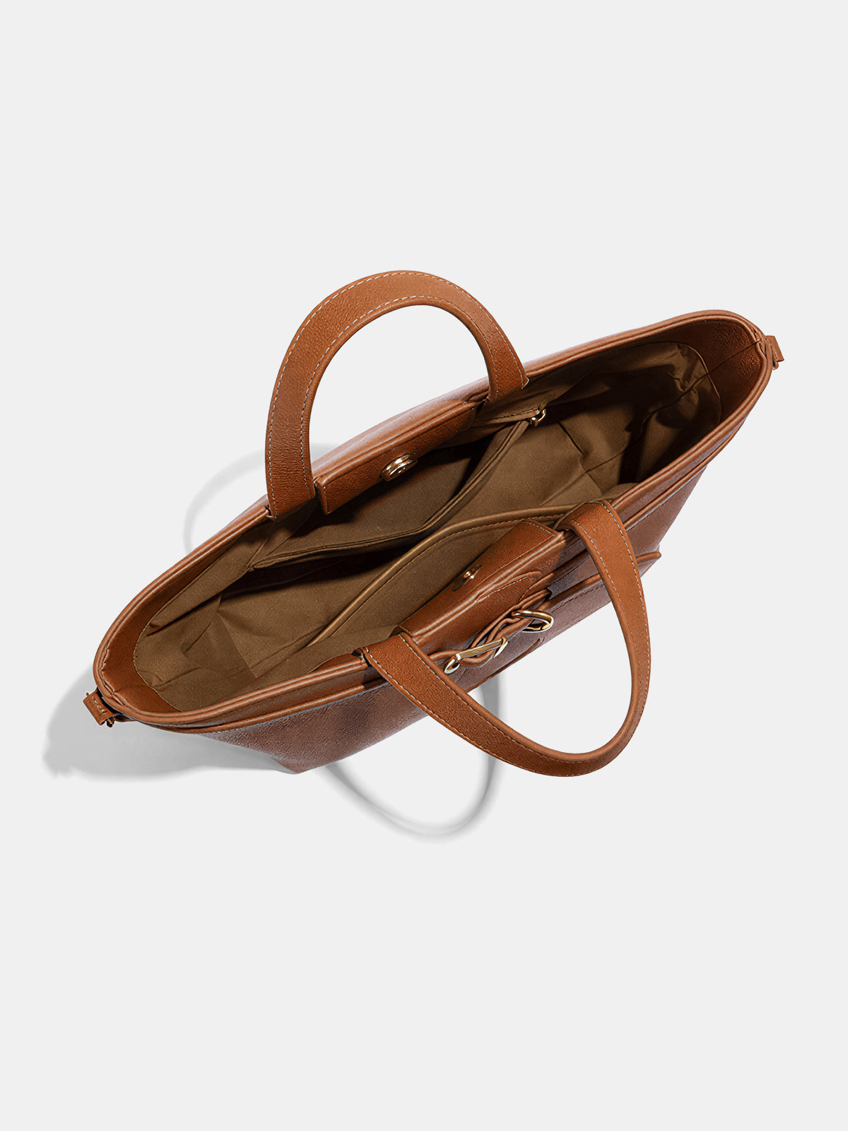 Buckle Detail Dual-Handle Tote Bag