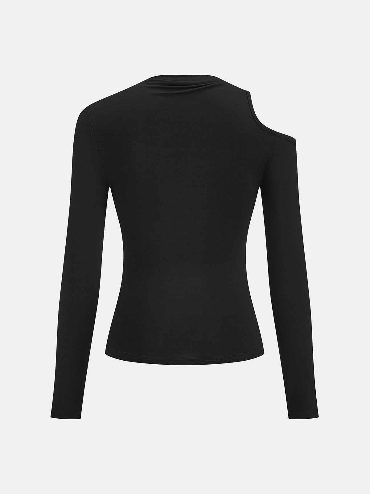 Metal Detail Cold-Shoulder Long-Sleeve Top