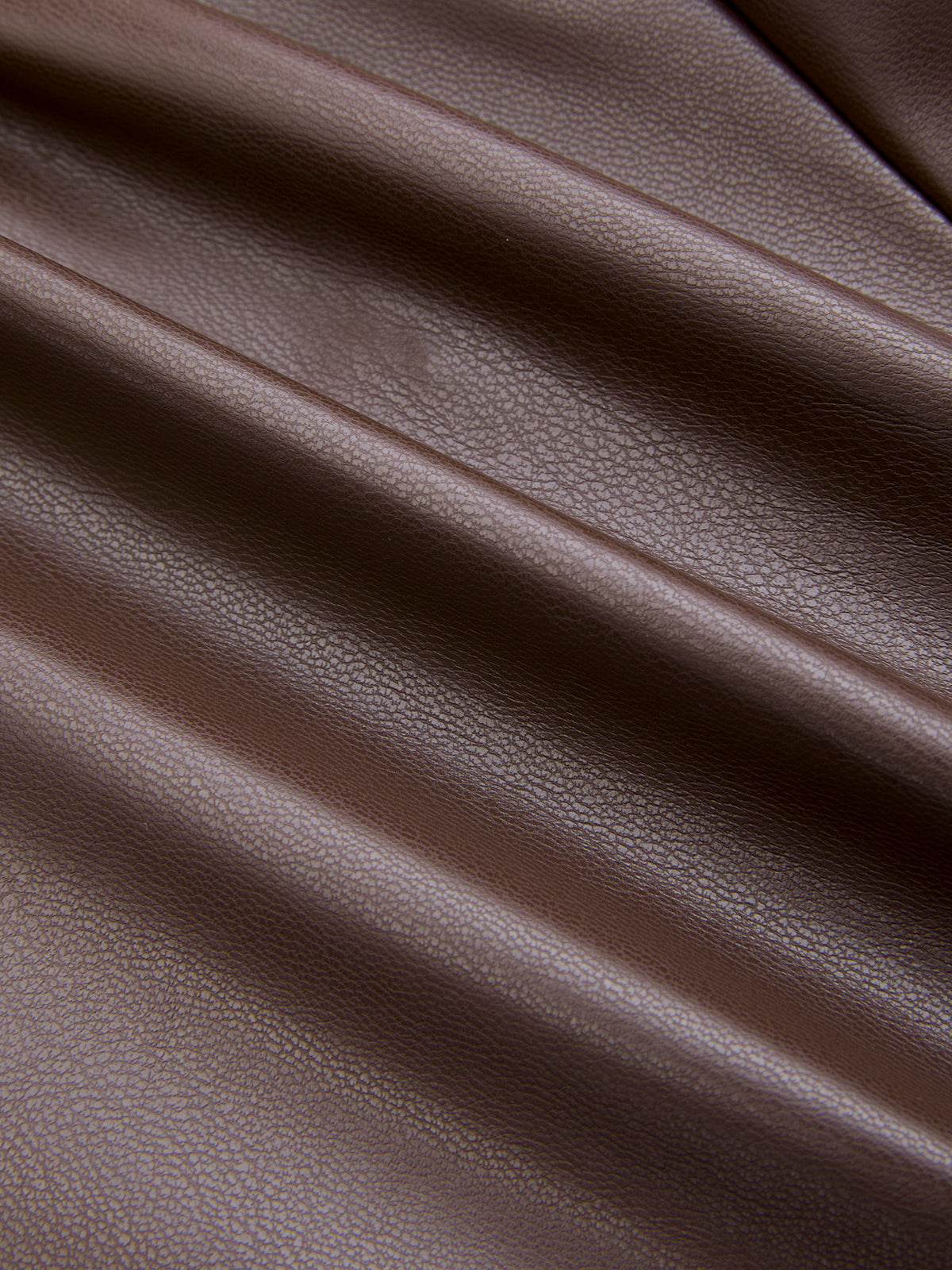Button-Front Strapless Faux Leather Fitted Top