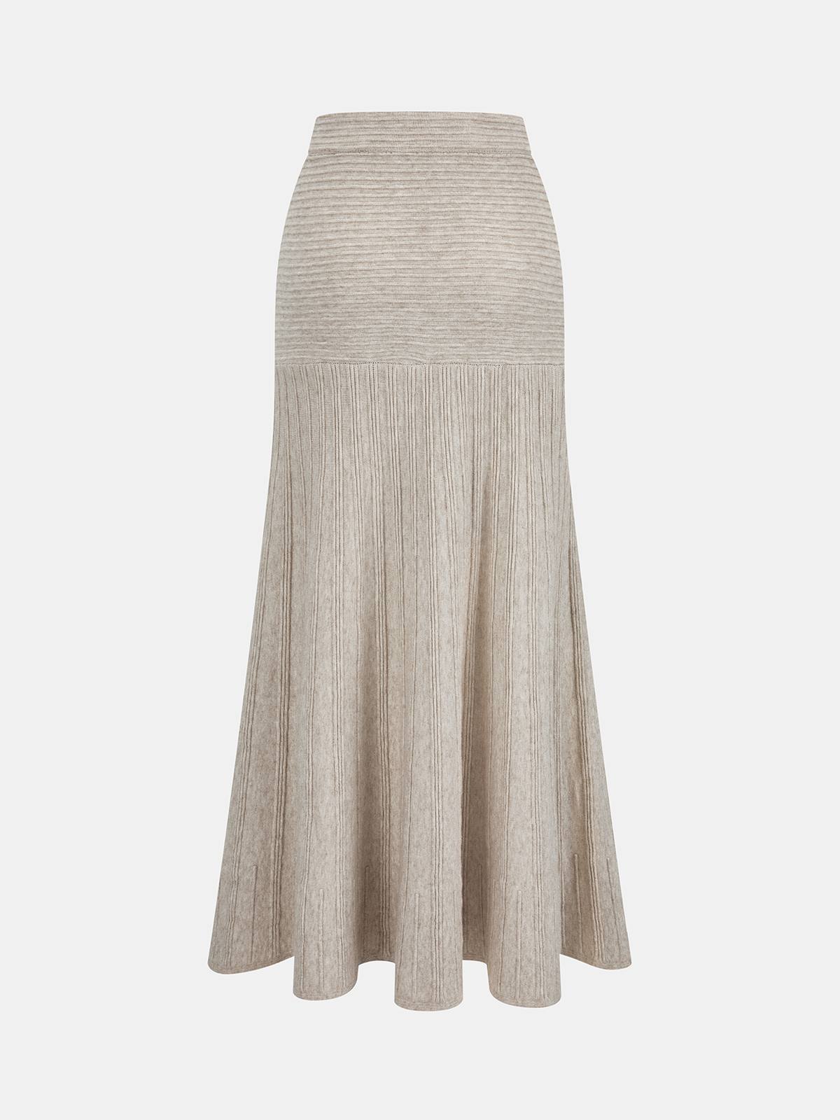 Textured Knit A-Line Midi Skirt